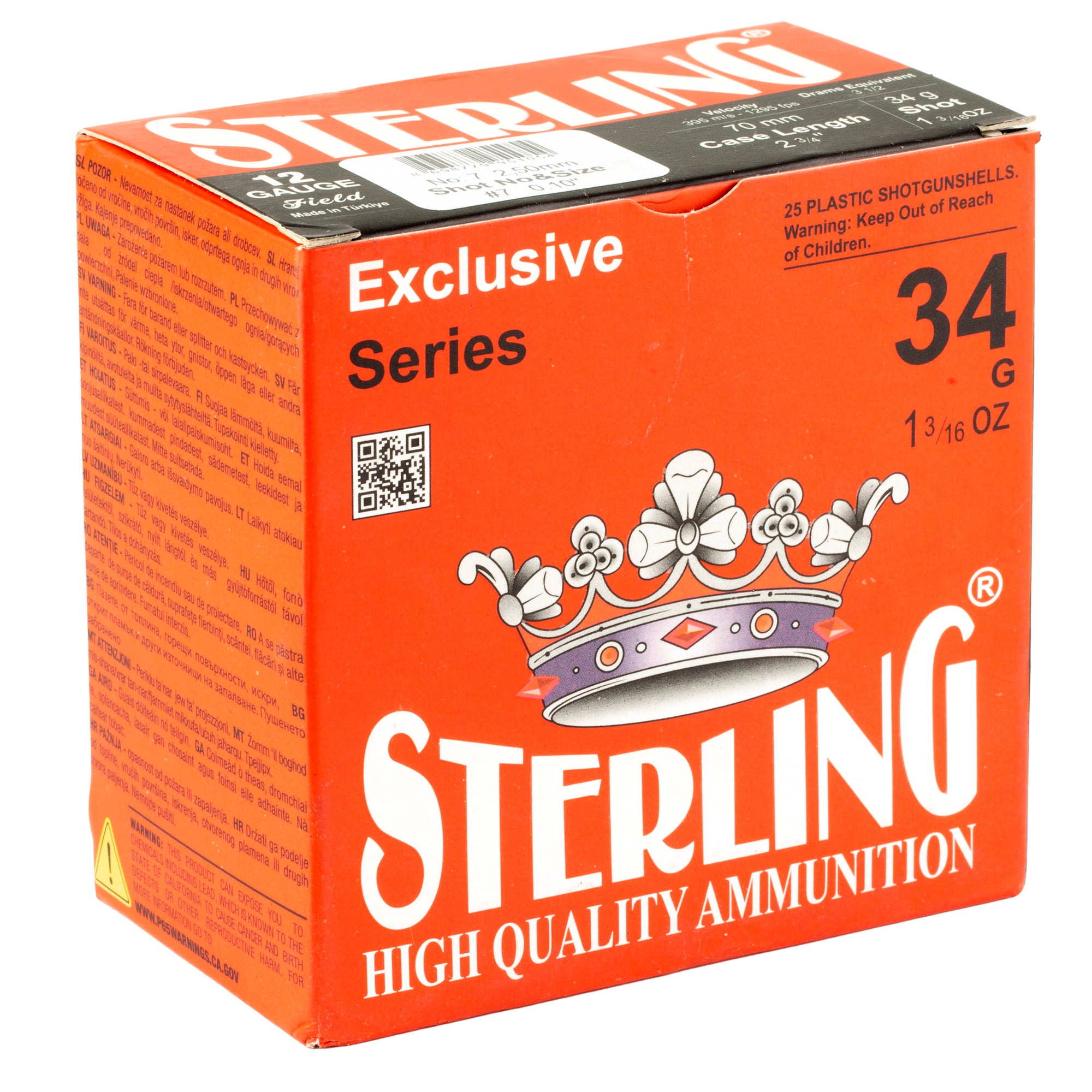 STERLING EXCLSV 12GA 2.75 #7 25/250