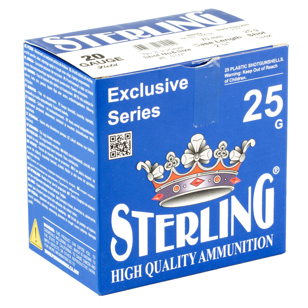 STERLING EXCLSV 20GA 2.75 #8 25/250