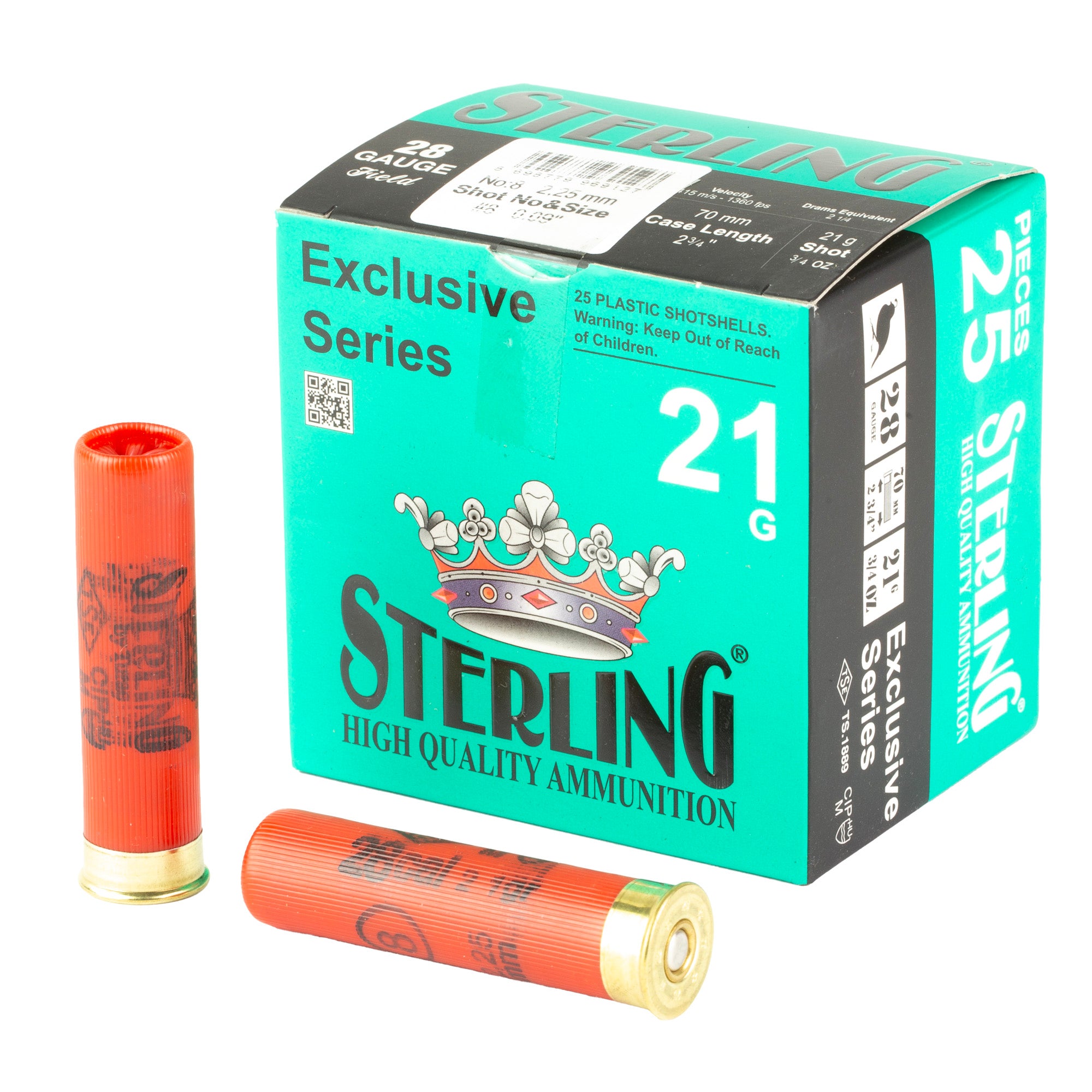 STERLING EXCLSV 28GA 2.75 #8 25/250