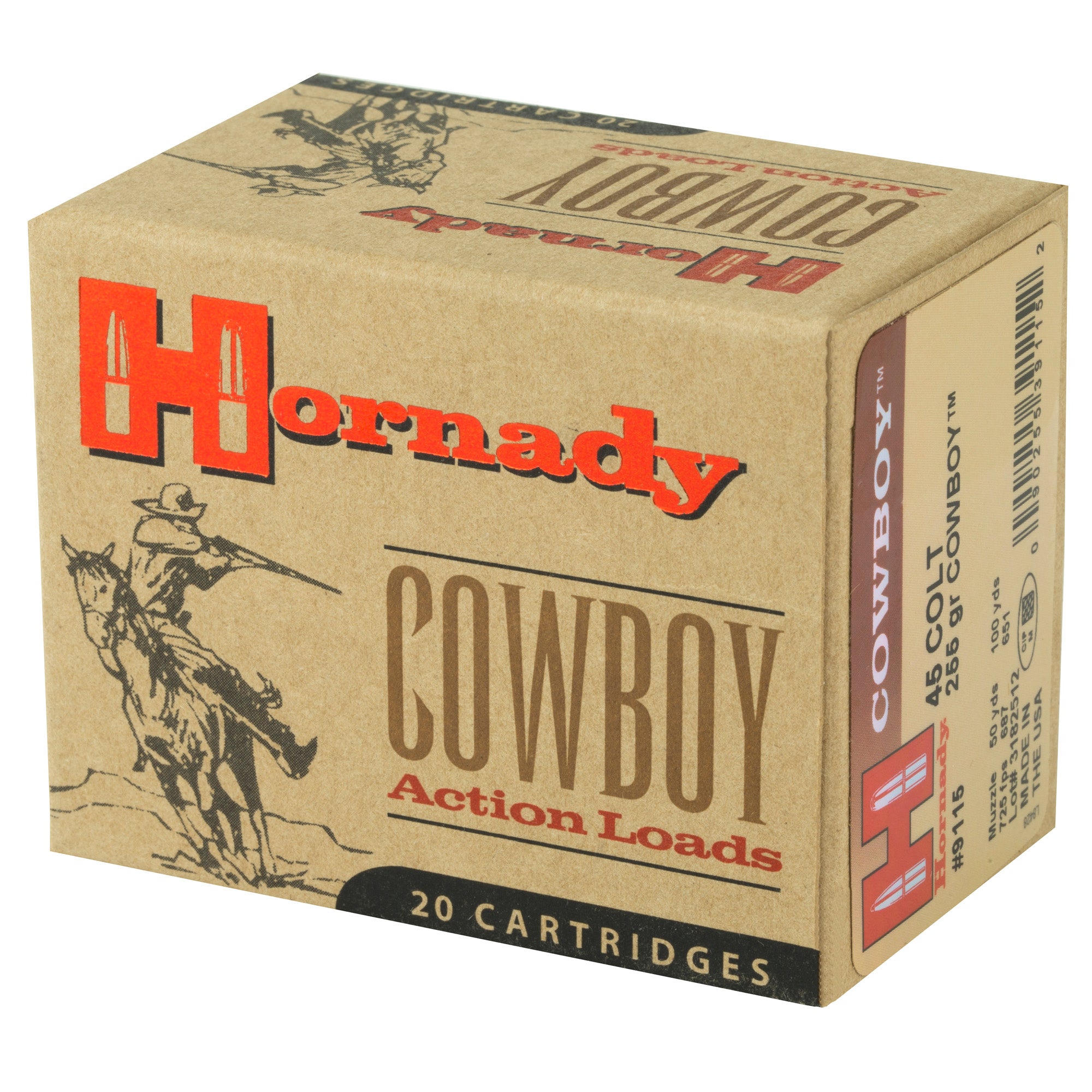 HRNDY CWBY 45 COLT LFN 255GR 20/200
