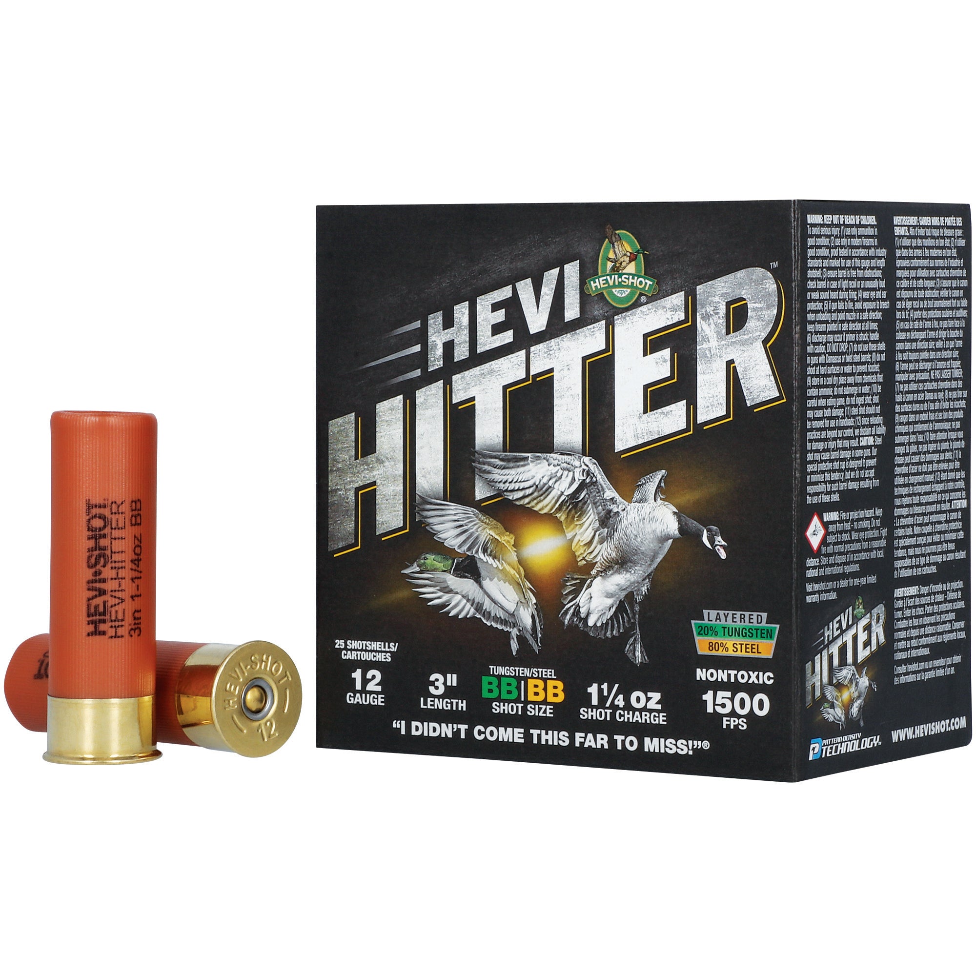 HEVI-HITTER 12GA 3 1.25OZ BB TG/STL