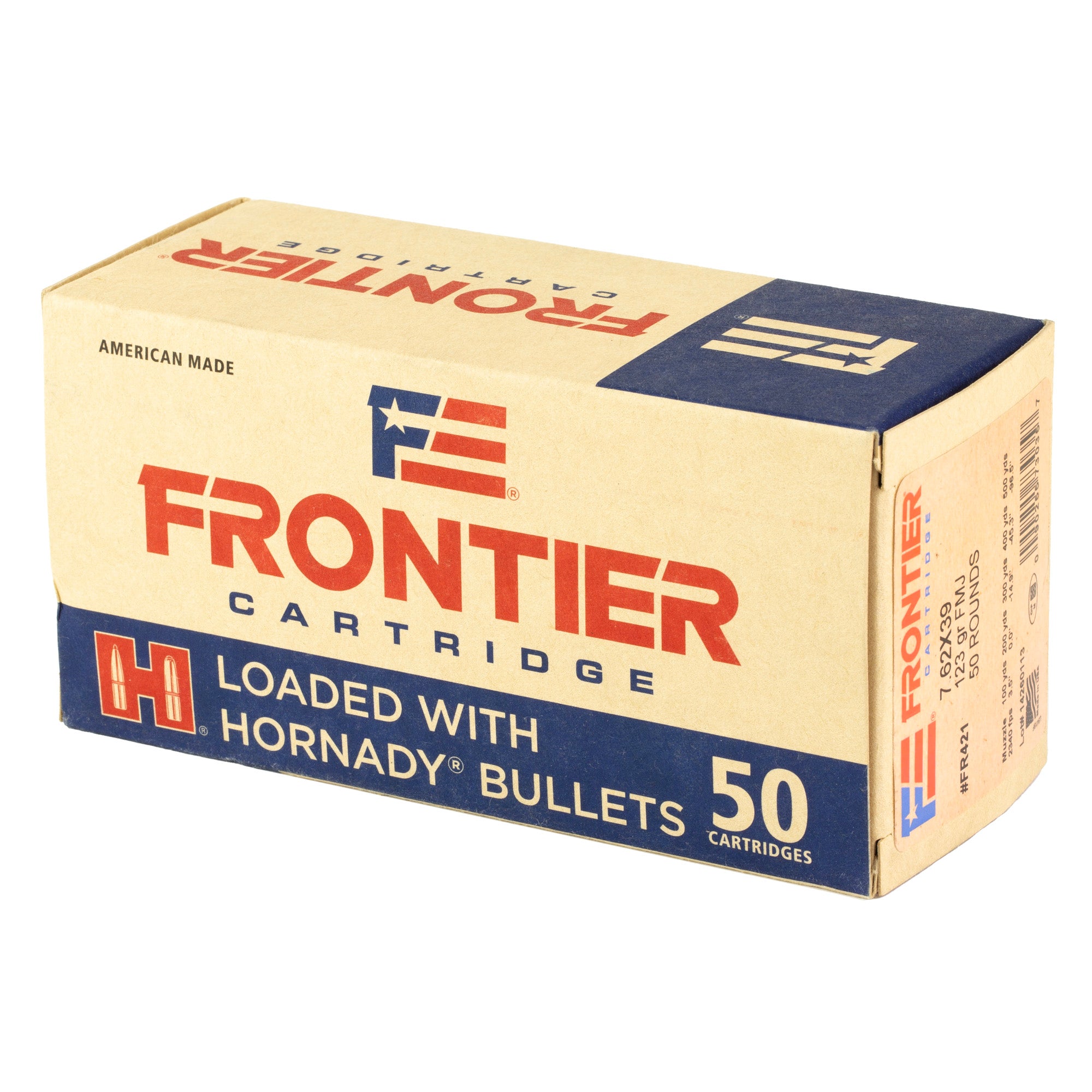 FRONTIER 7.62X39 123GR FMJ 50/500