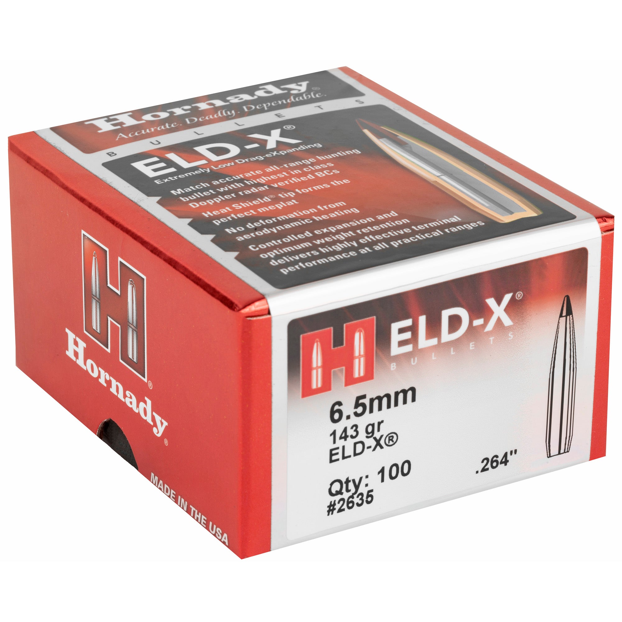 HRNDY ELD-X 6.5MM .264 143 GR 100CT