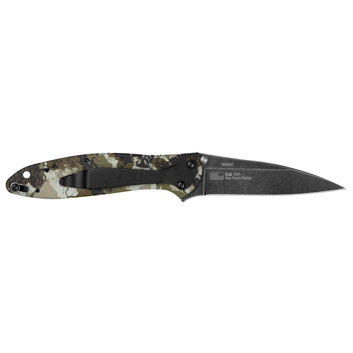 KERSHAW LEEK 3 KINGS CAMO BLKWASH