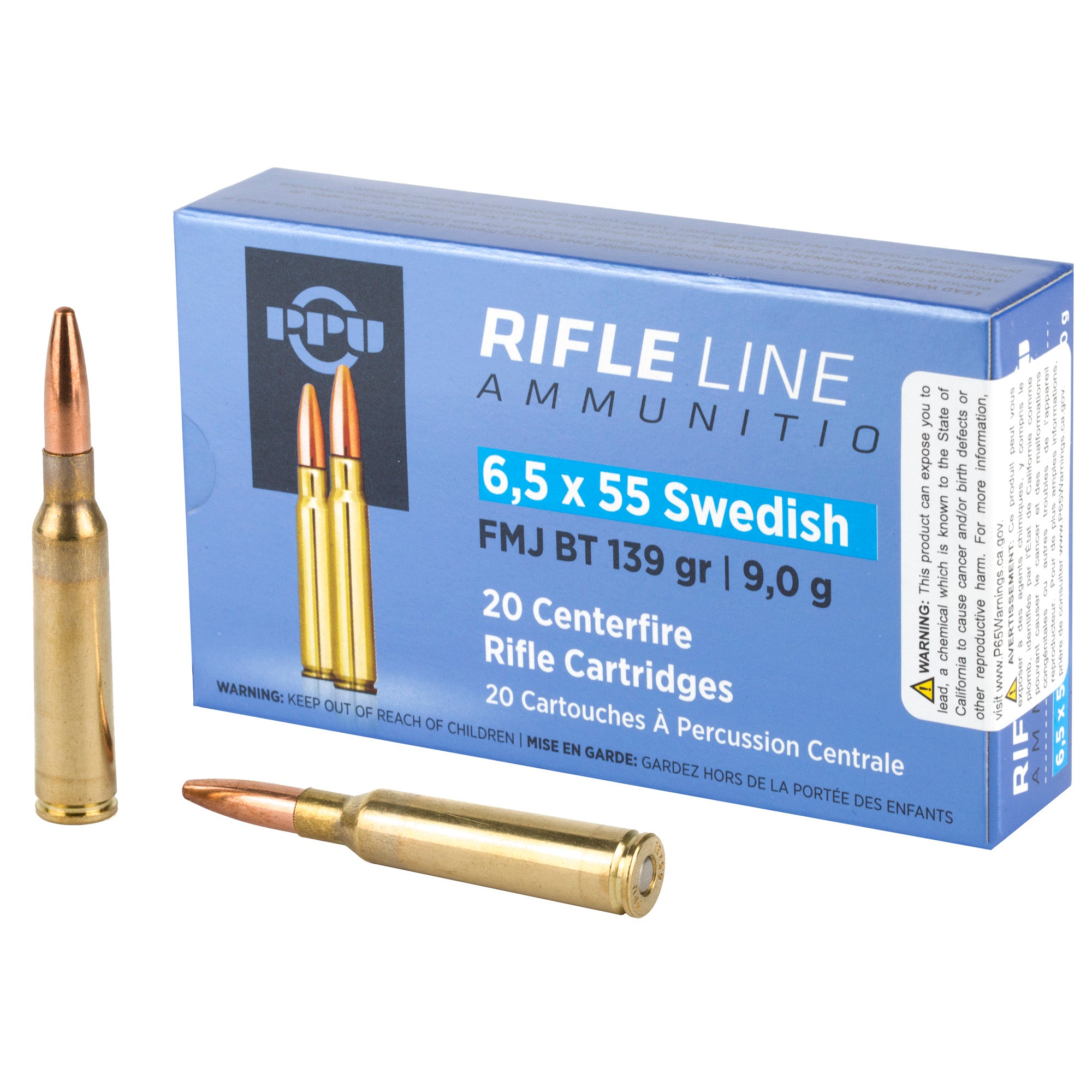 PPU 6.5X55 SWEDISH FMJ 139GR 20/200