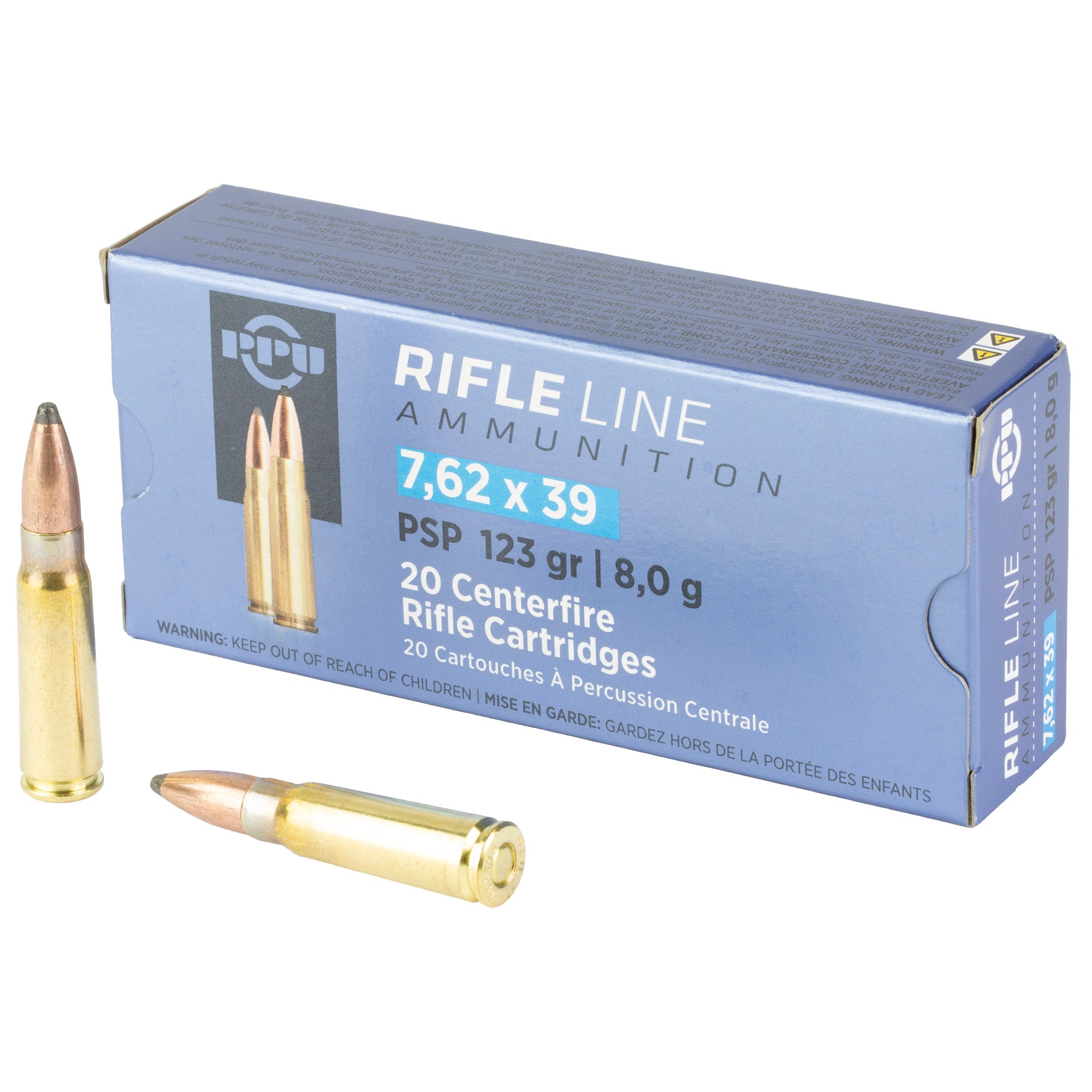 PPU 7.62X39 POINTED SP 123GR 20/1000