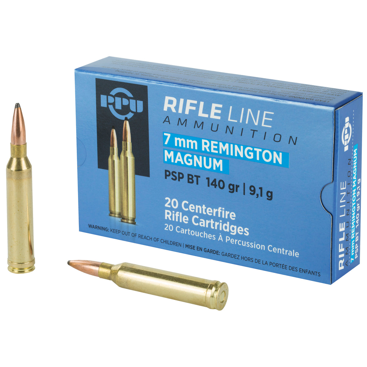 PPU 7MM REM MAG PSP 140GR 20/200