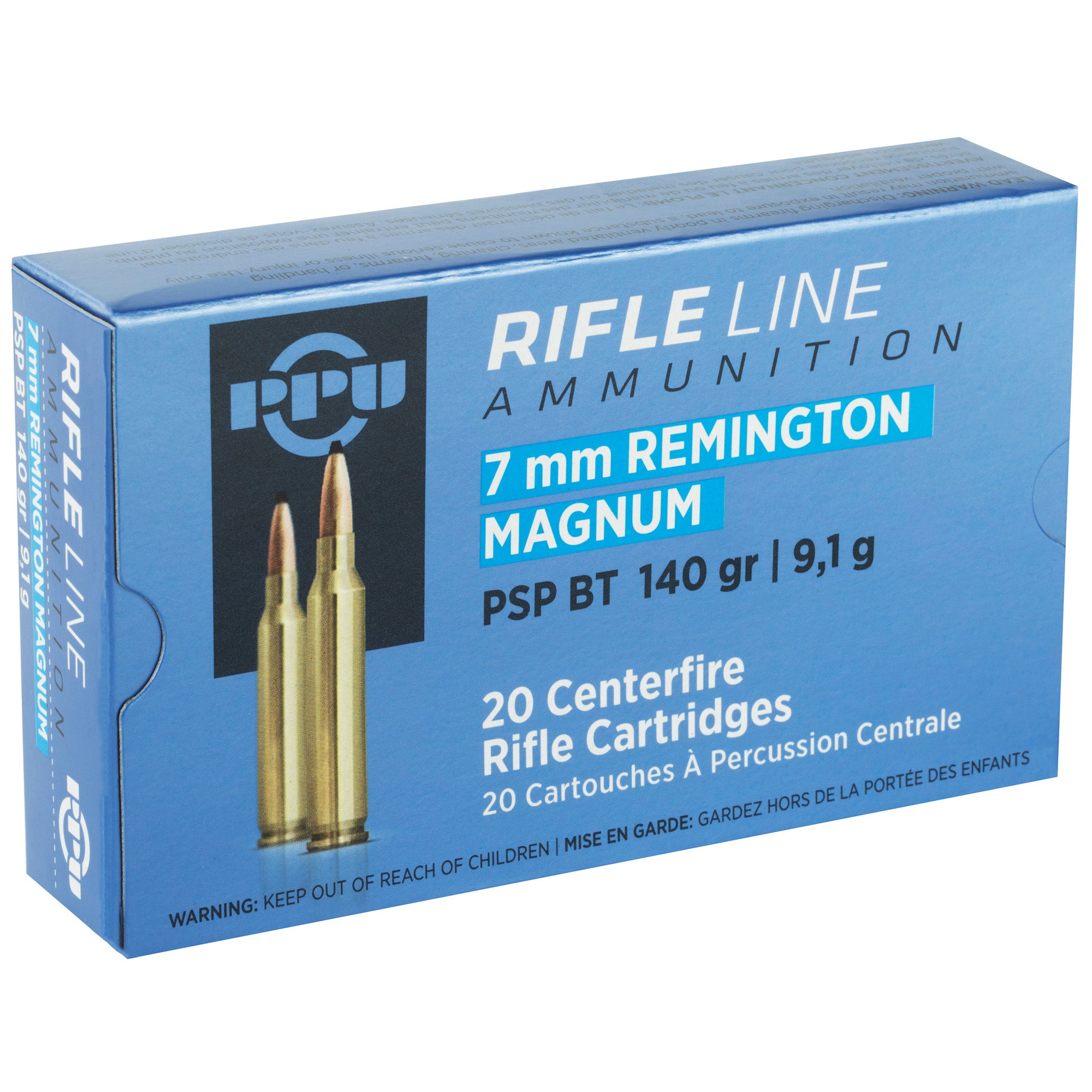 PPU 7MM REM MAG PSP 140GR 20/200