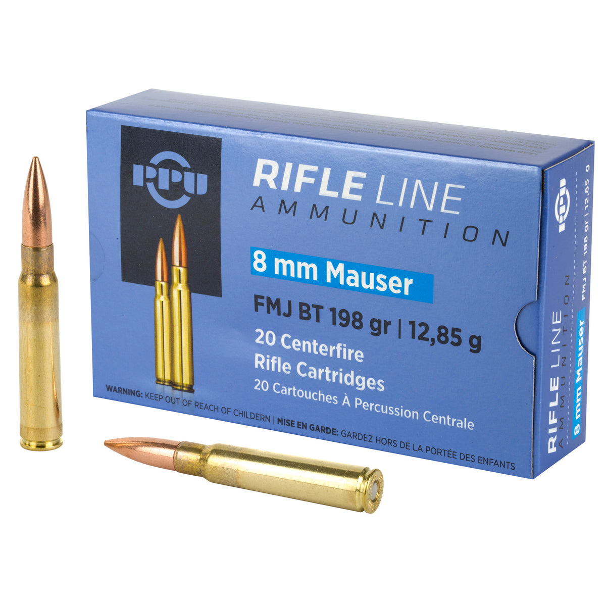 PPU 8MM MAUSER FMJ 198GR 20/200