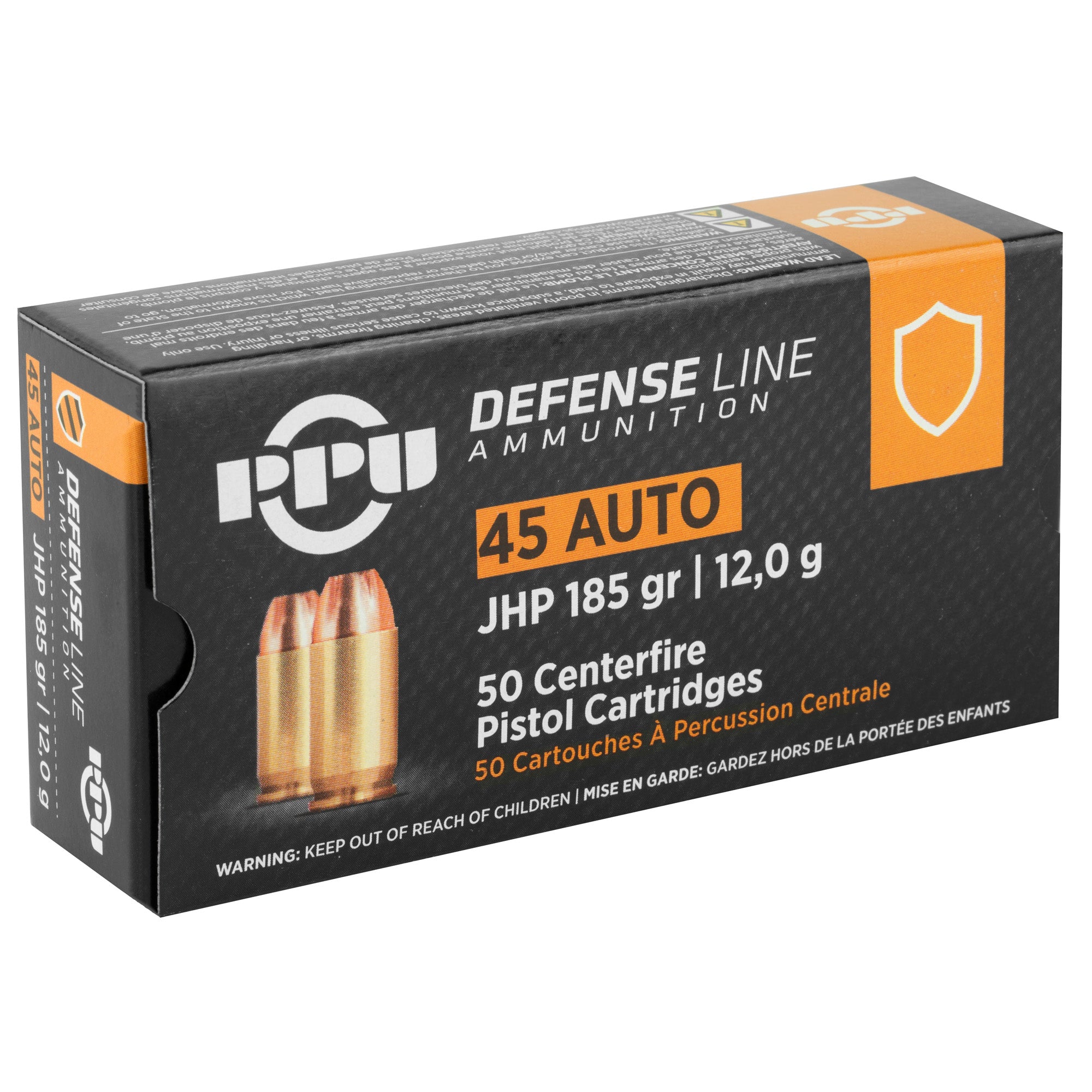 PPU 45ACP JHP 185GR 50/500