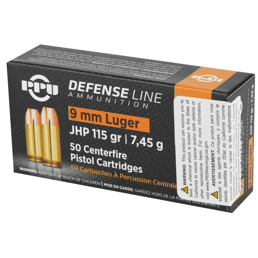 PPU 9MM JHP 115GR 50/1000