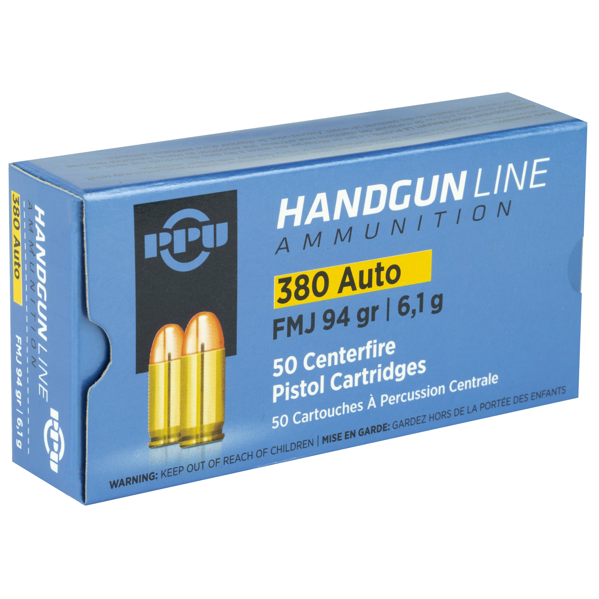 PPU 380ACP FMJ 94GR 50/1000