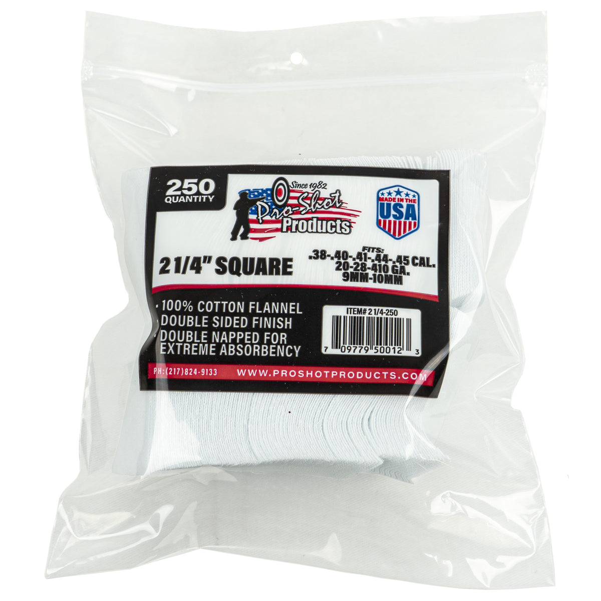 PRO-SHOT PATCH .35-.45CAL 2 1/4 250