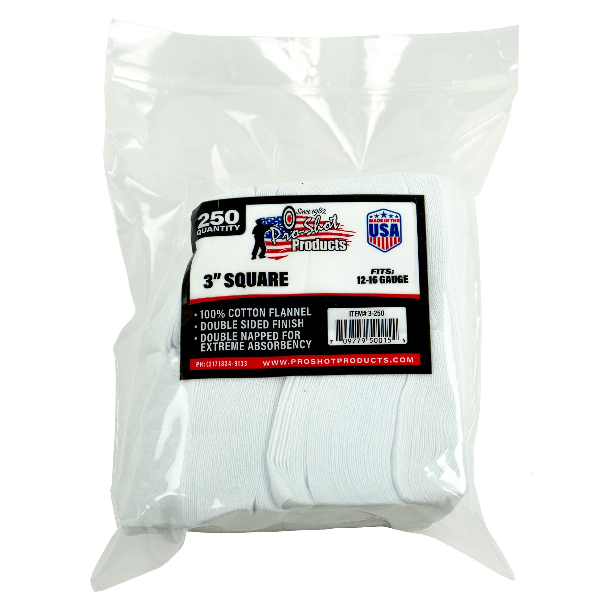 PRO-SHOT PATCH 12-16 GAUGE 3 250CT