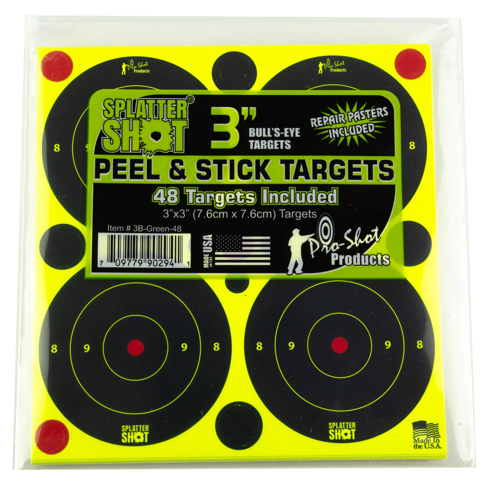 PRO-SHOT 3 GREEN BULLSEYE 48 PK