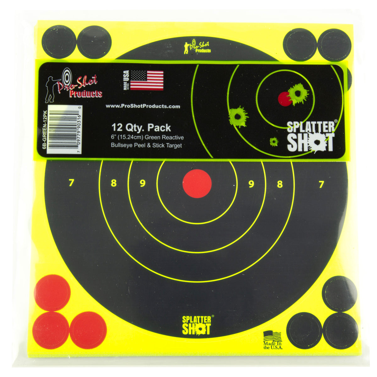 PRO-SHOT 6 GREEN BULLSEYE 12PK