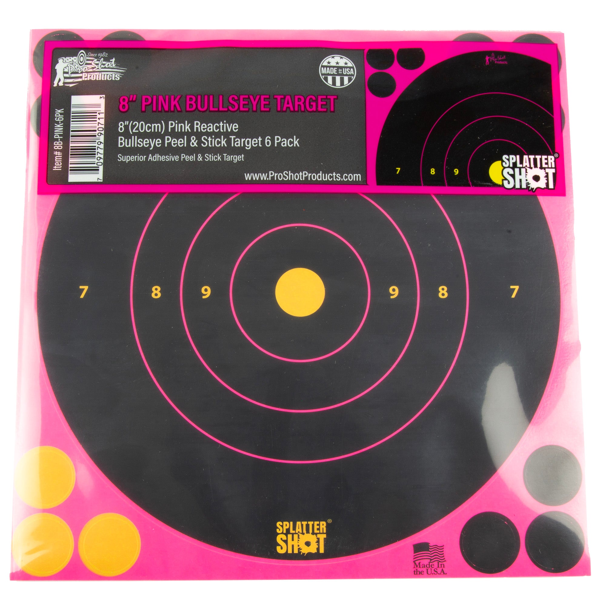 PRO-SHOT 8 PINK BULLSEYE 6PK
