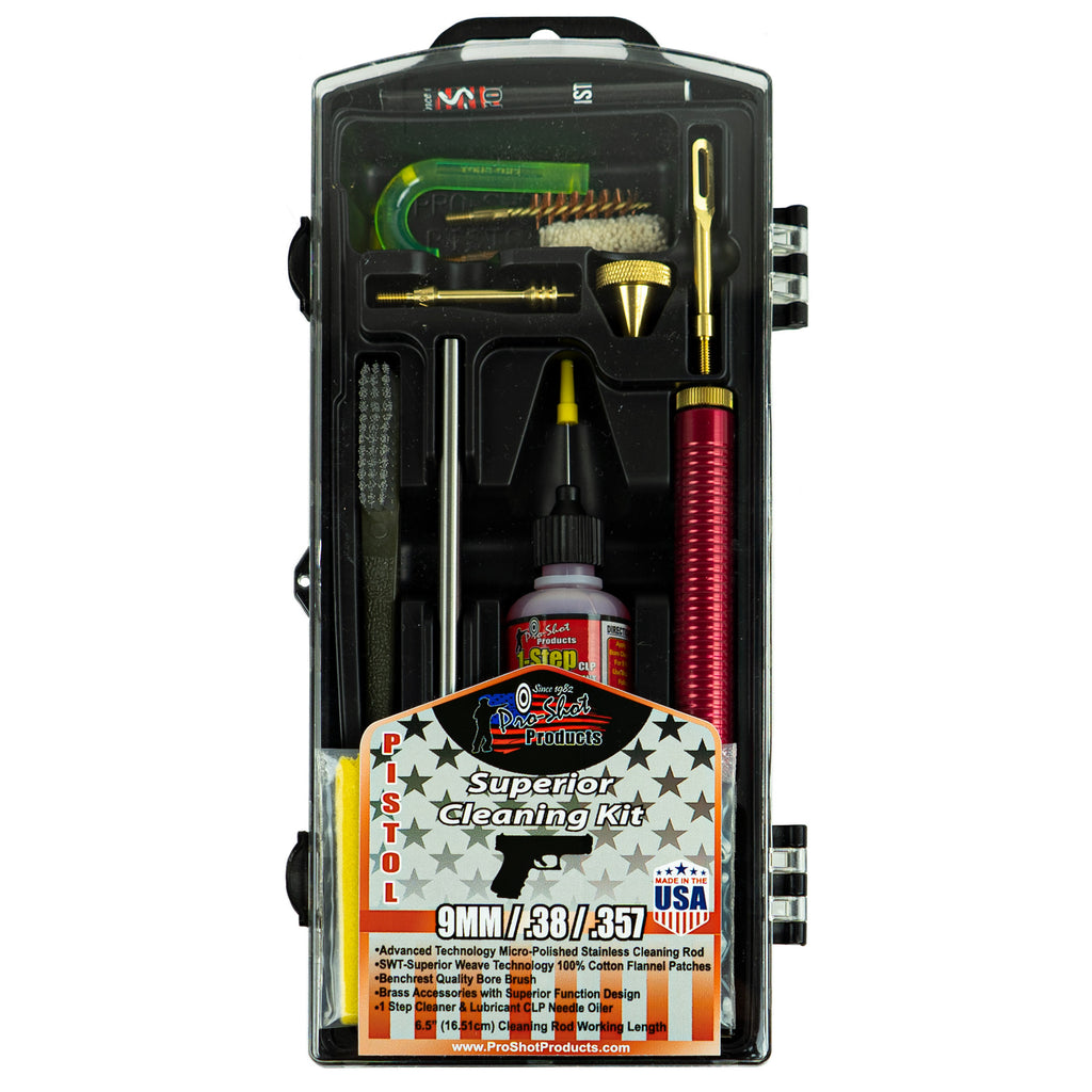 PRO-SHOT PSTL CLNG KIT 38/357/9MM BX