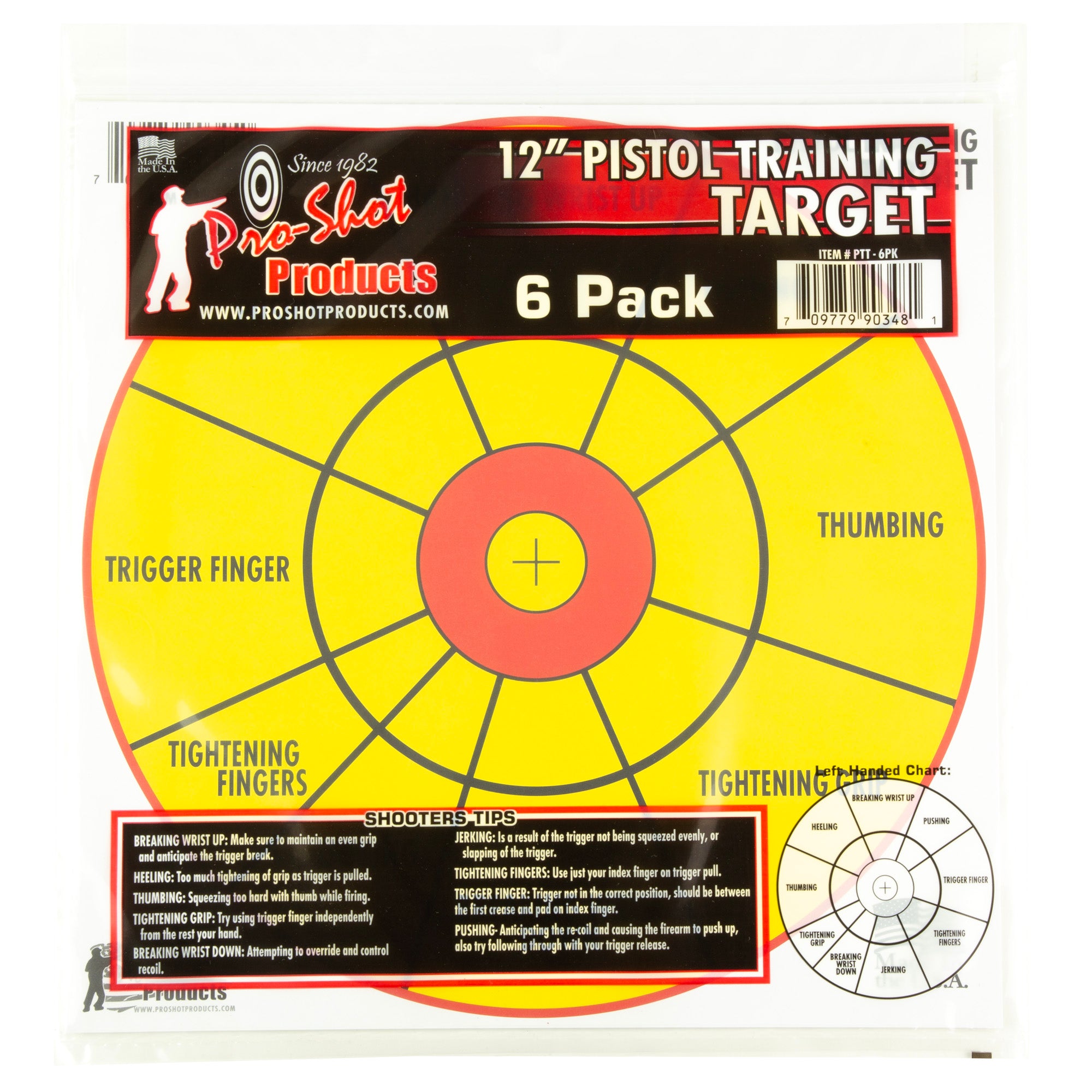 PROSHOT 12 BULLSEYE PISTOL TRNG 6PK