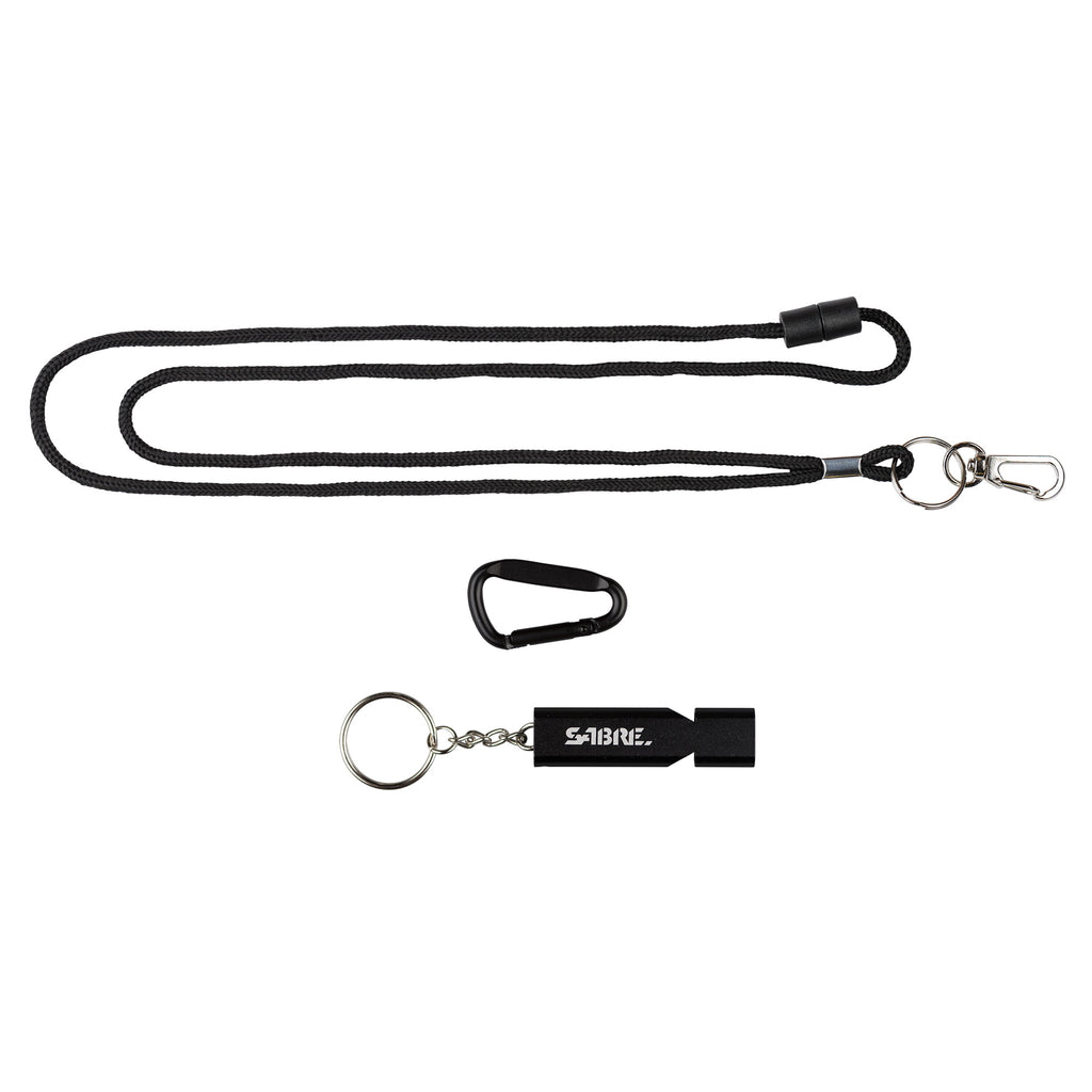SABRE WHISTLE W/LANYARD BLACK