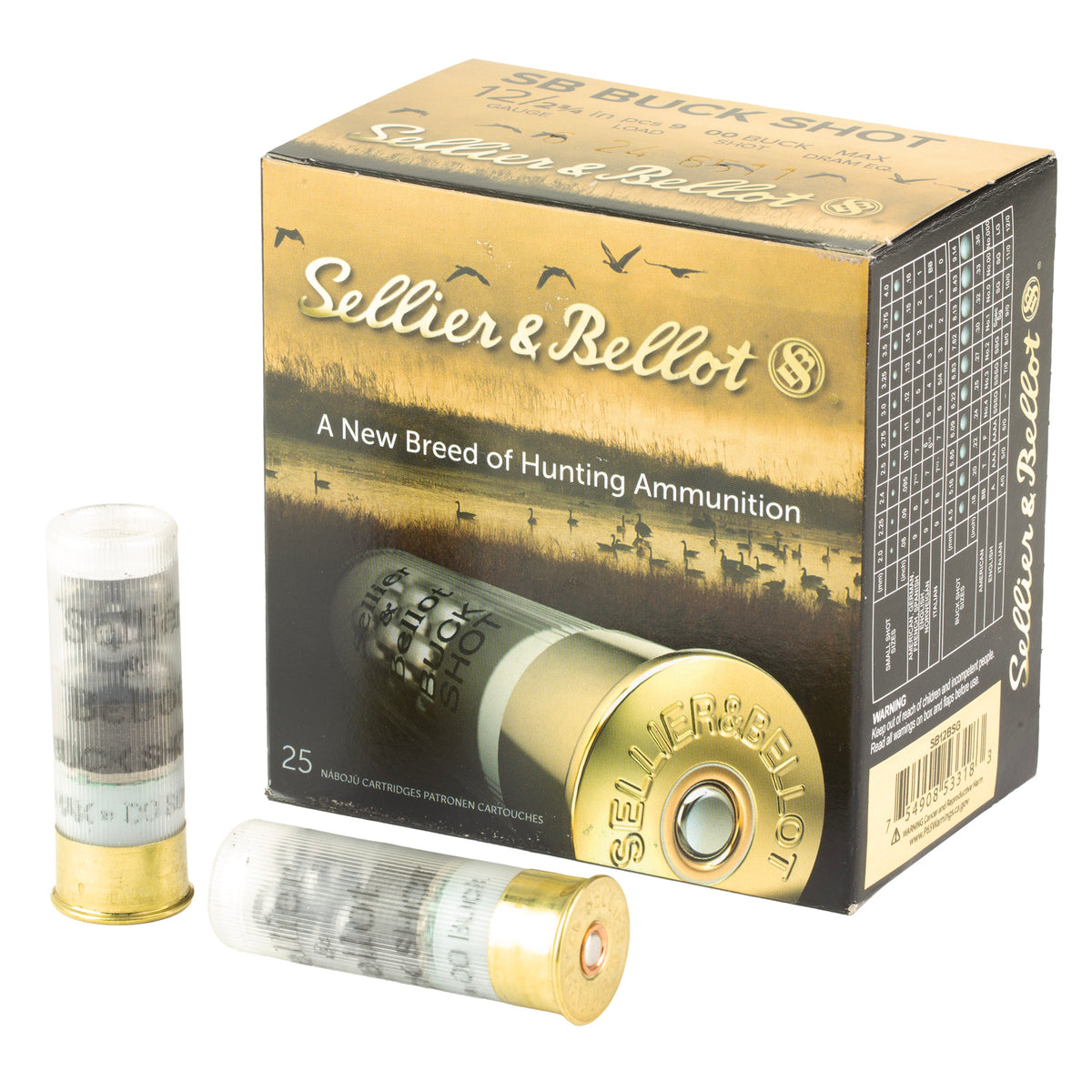 S&B 12GA 2.75 1.12OZ 00 9PEL 25/250