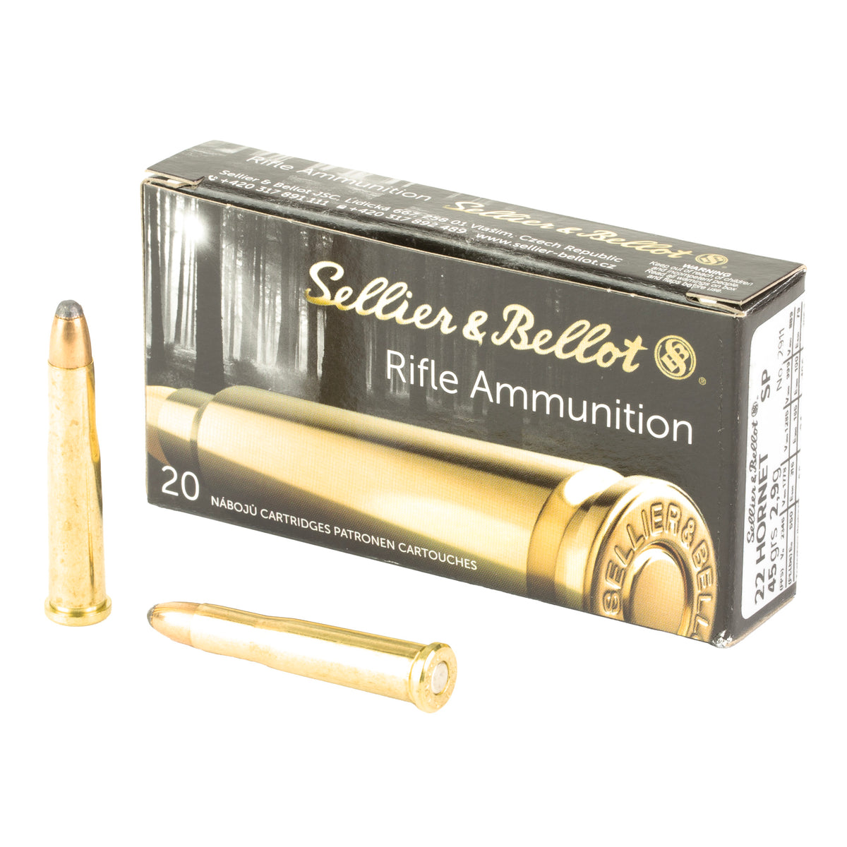 S&B 22 HORNET 45GR SP 20/1800