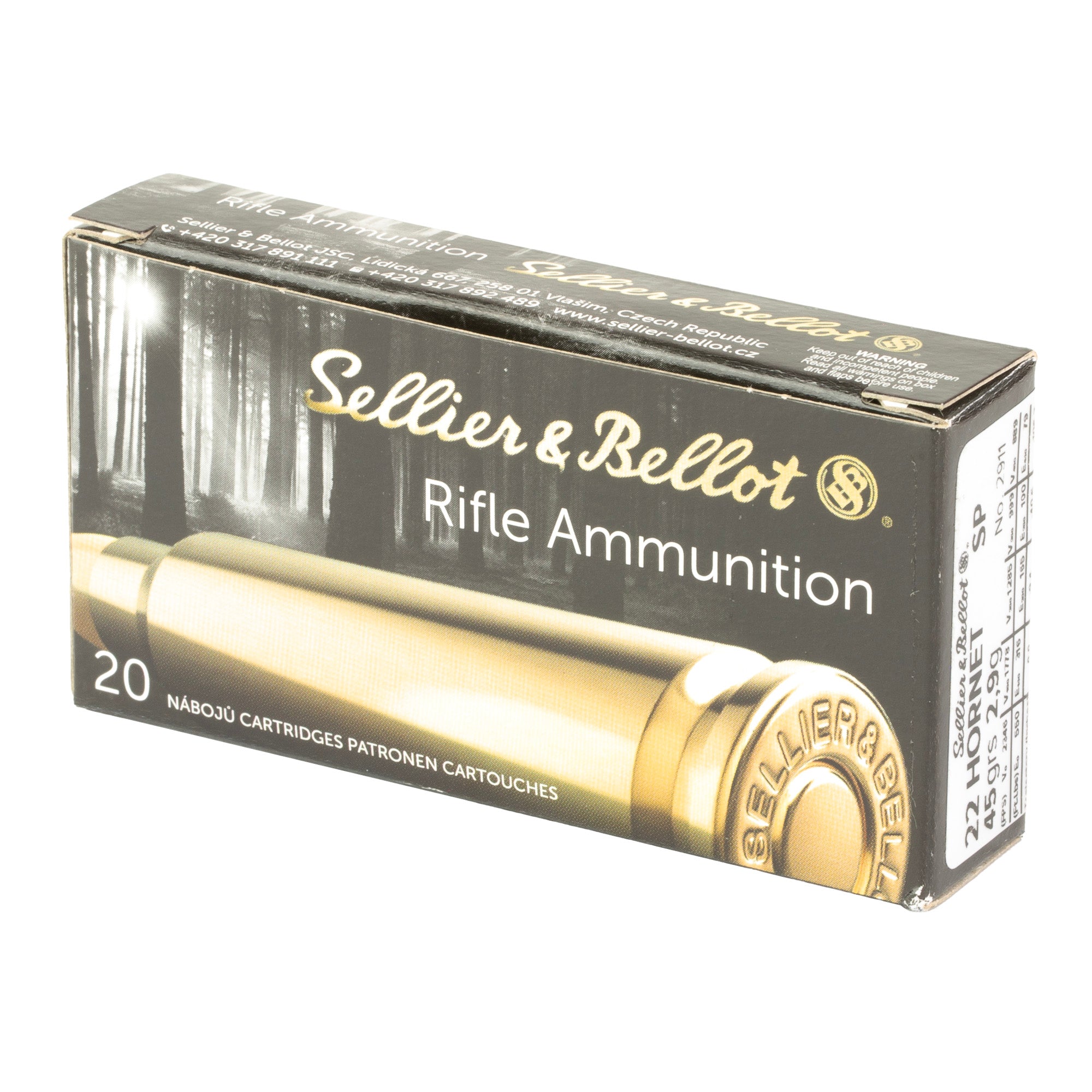 S&B 22 HORNET 45GR SP 20/1800
