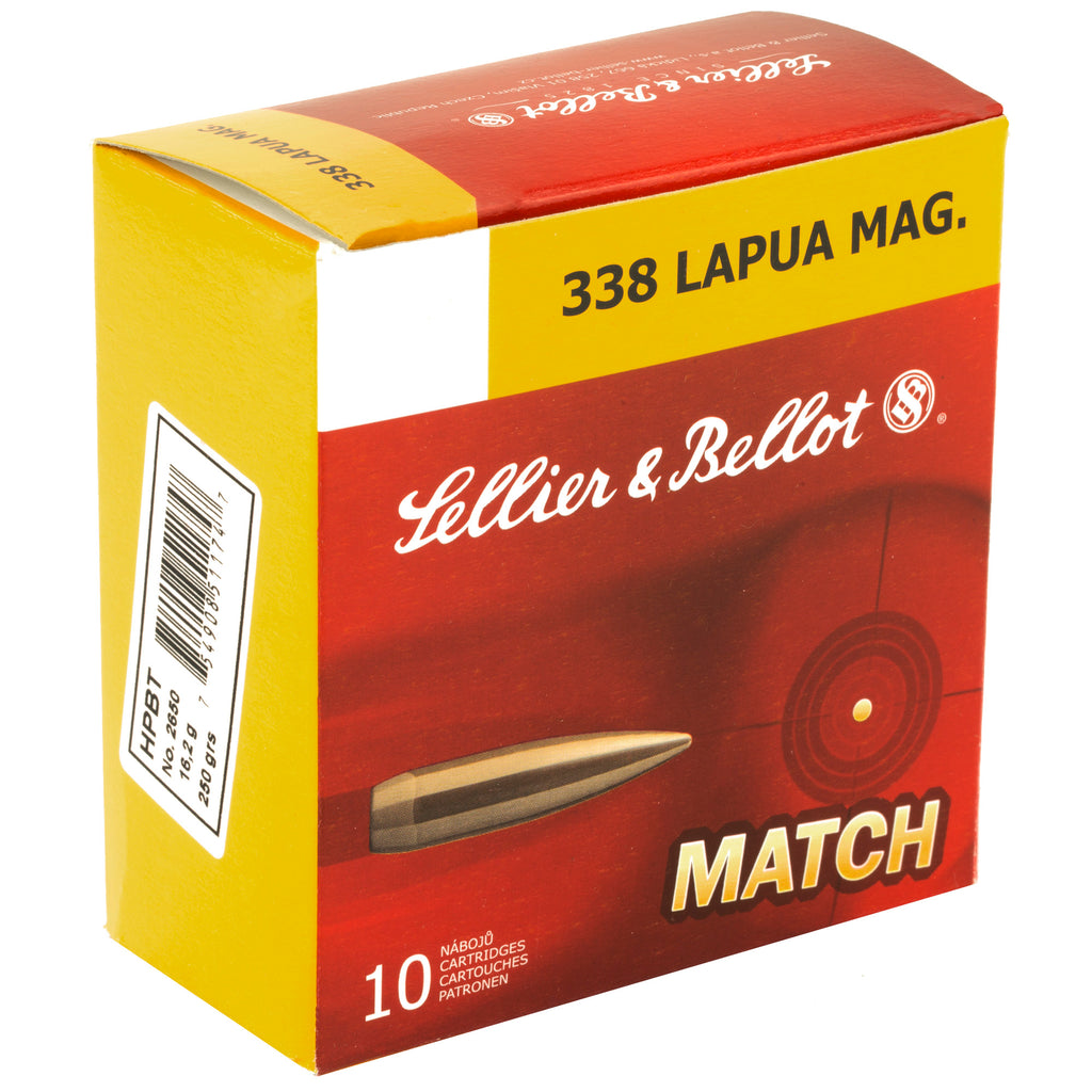 S&B 338LAPUA 250GR SIERRA HPBT 10/BX