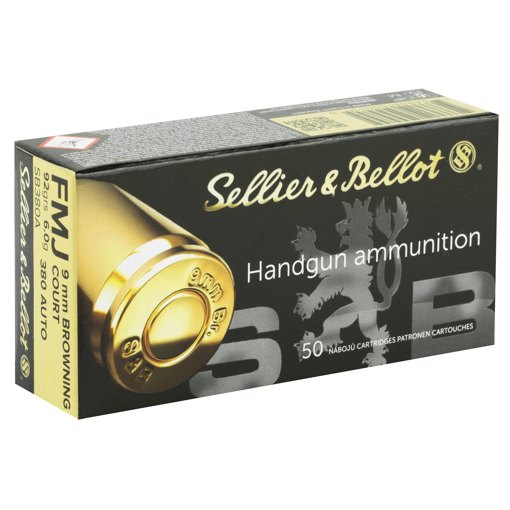 S&B 380ACP 92GR FMJ 50/1000