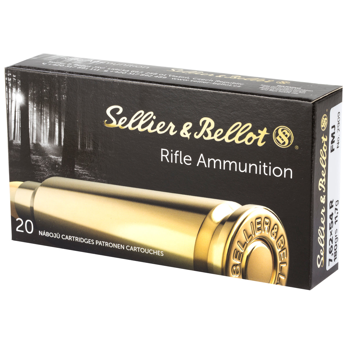 S&B 762X54R 180GR FMJ 20/400