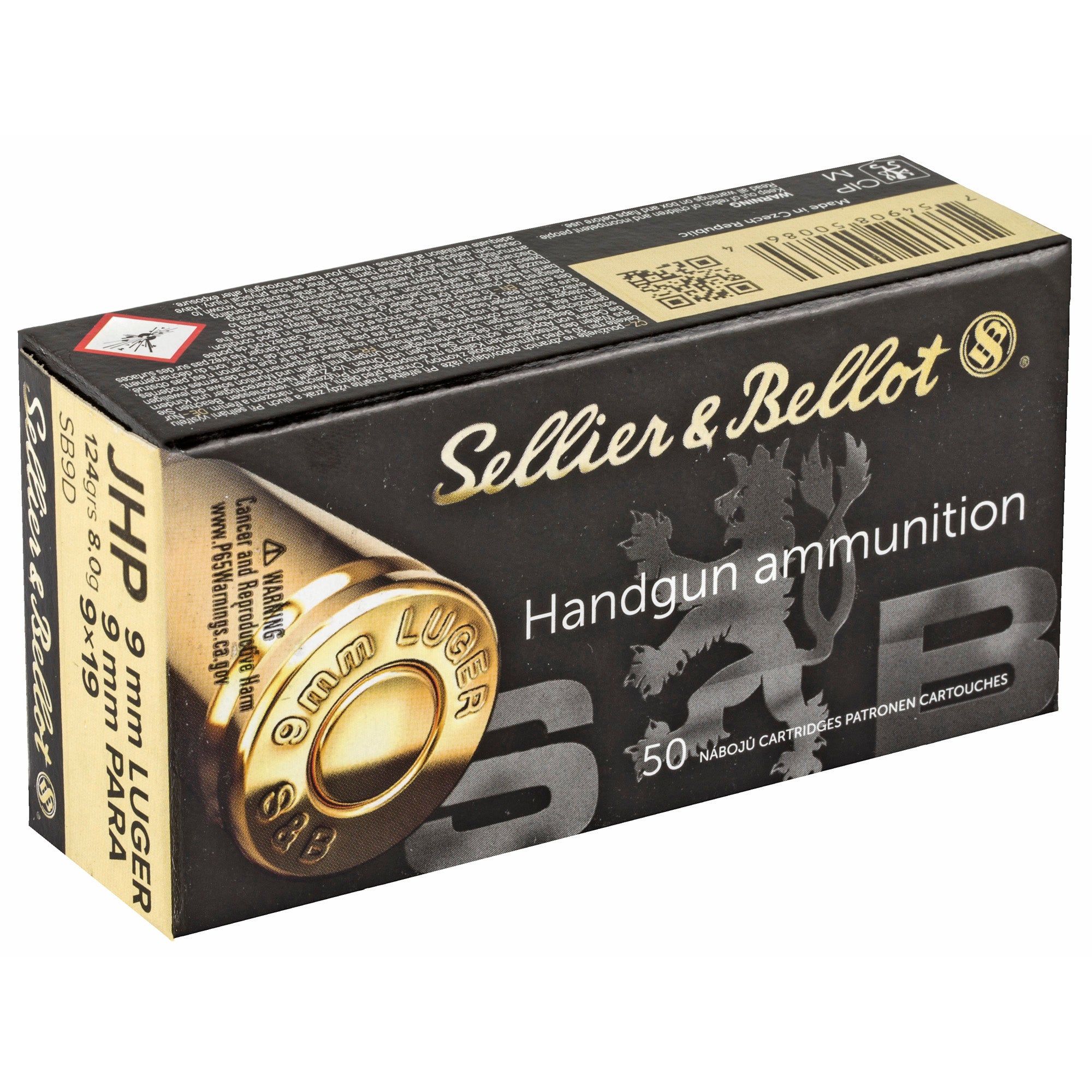 S&B 9MM 124GR JHP 50/1000