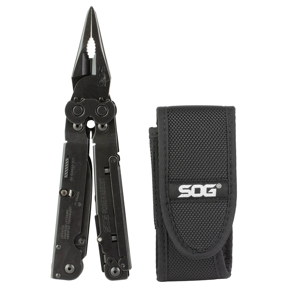 SOG POWERASSIST BLACK W/SHEATH