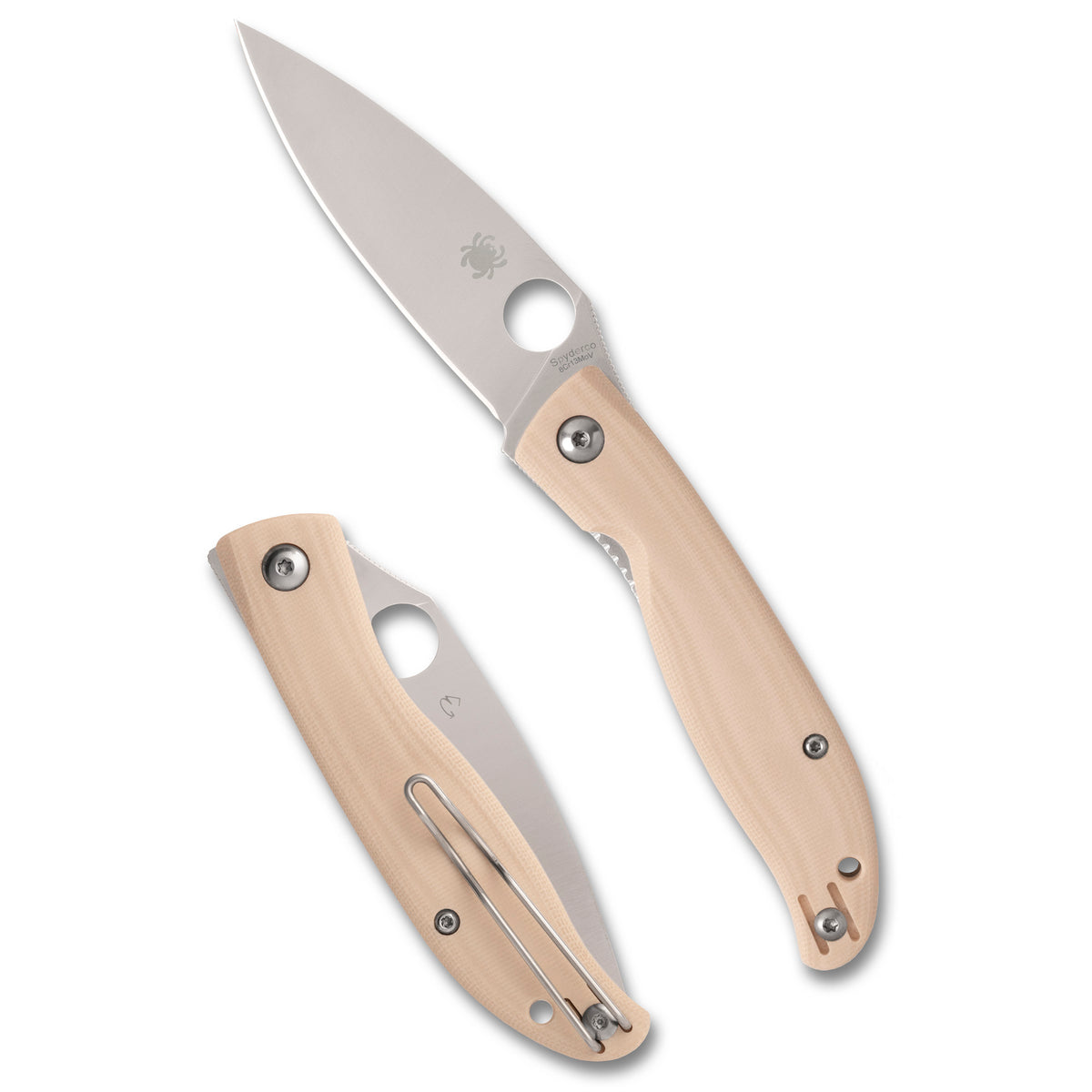 SPYDERCO MANTRA 4 G-10 3.34 WHT/SLV