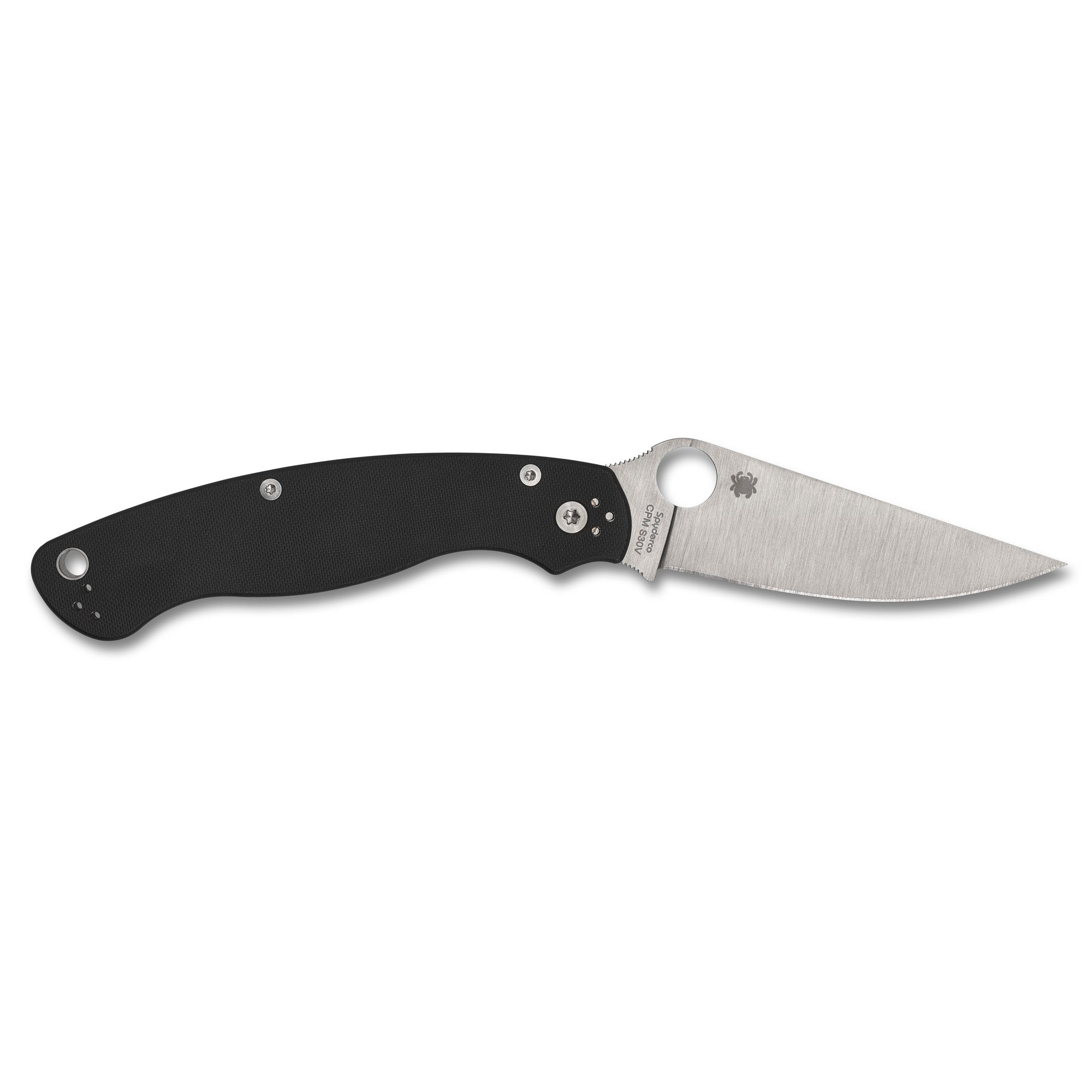SPYDERCO MILITARY 2 4 BLK/SLV LEFT