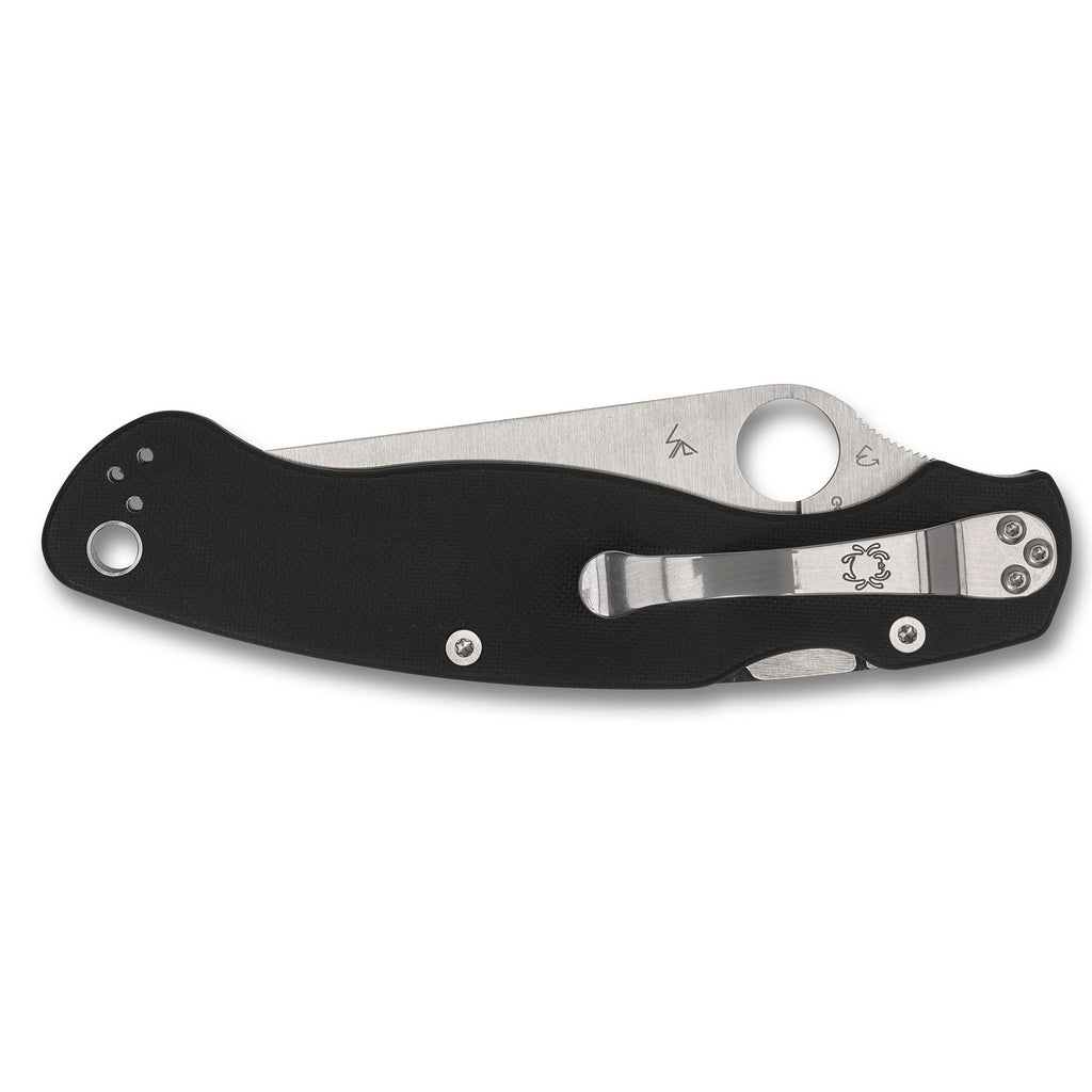 SPYDERCO MILITARY 2 4 BLK/SLV LEFT