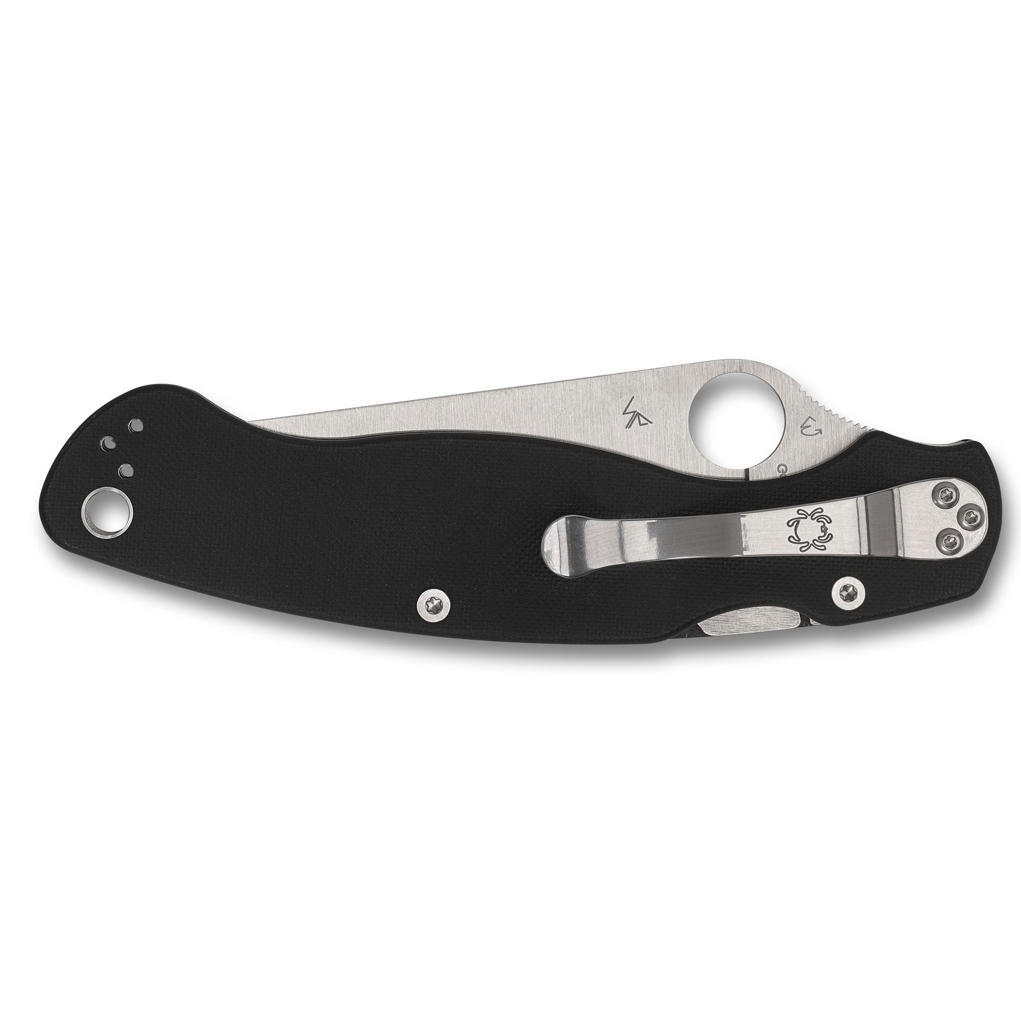 SPYDERCO MILITARY 2 4 BLK/SLV LEFT