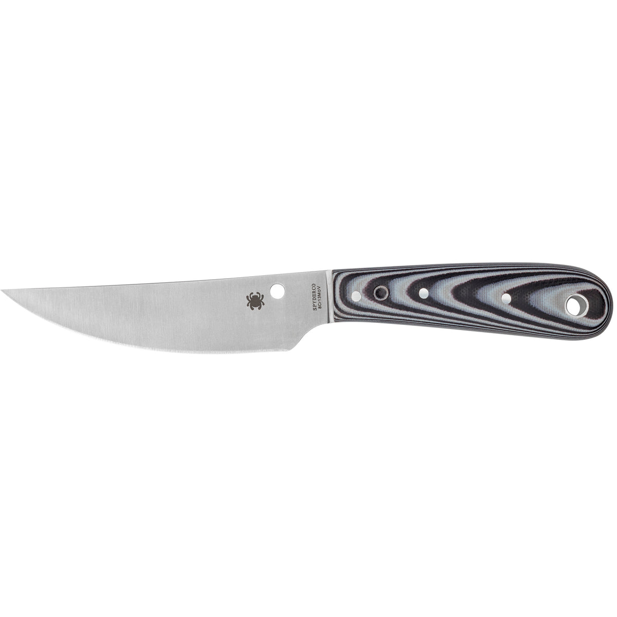 SPYDERCO BOW RVR G-10 BLK/WTE W/STH