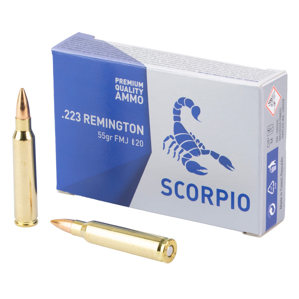 SCORPIO AMMO 223REM 55GR FMJ 20/1000