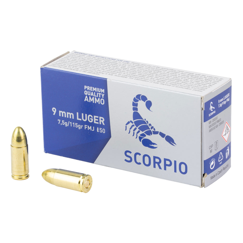 SCORPIO AMMO 9MM 115GR FMJ 50/1000