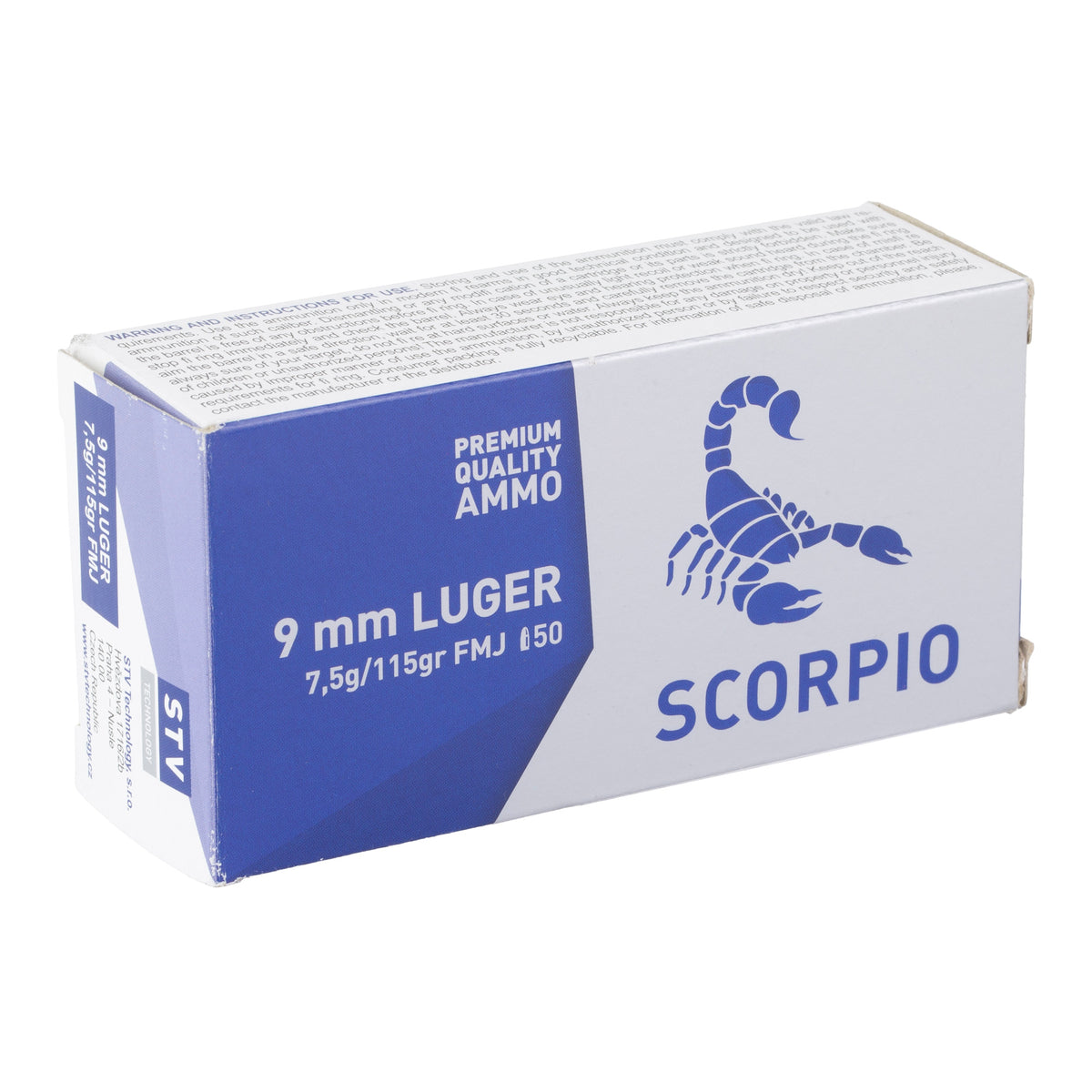 SCORPIO AMMO 9MM 115GR FMJ 50/1000