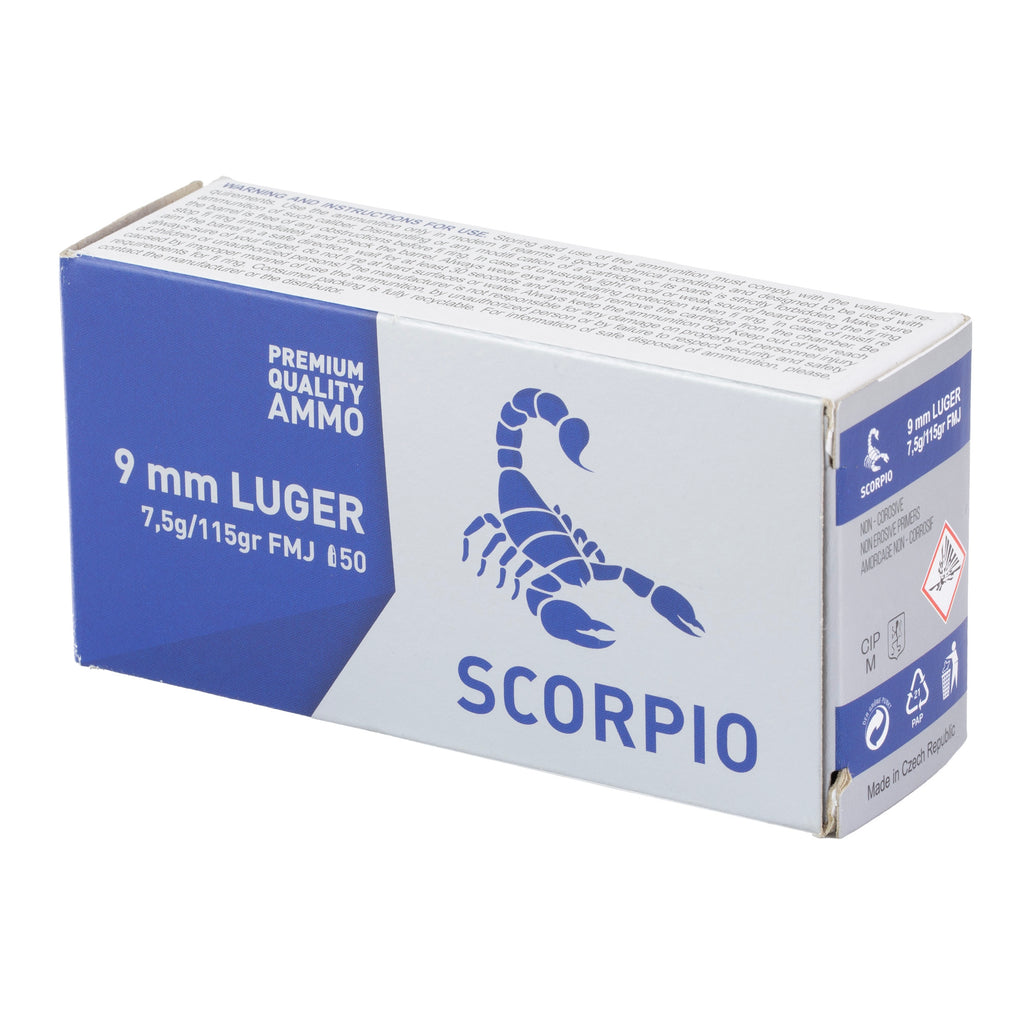SCORPIO AMMO 9MM 115GR FMJ 50/1000