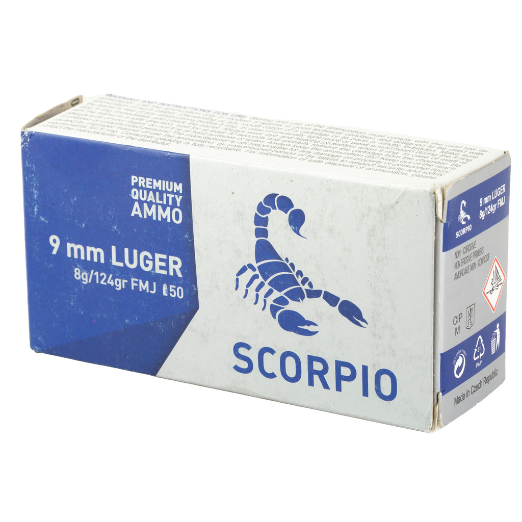 SCORPIO AMMO 9MM 124GR FMJ 50/1000