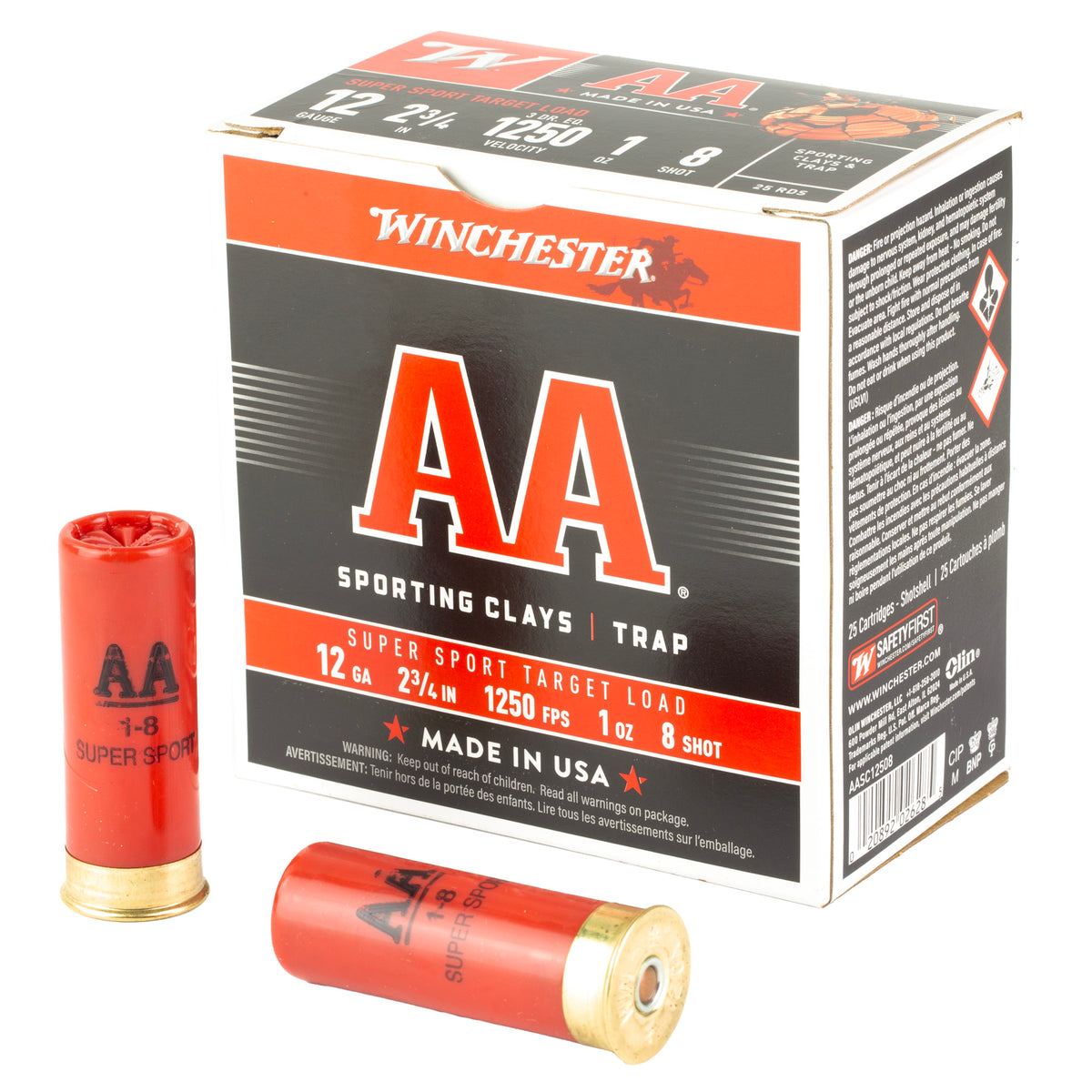 WIN AA SPR SPT 12GA 2-3/4 #8 25/250