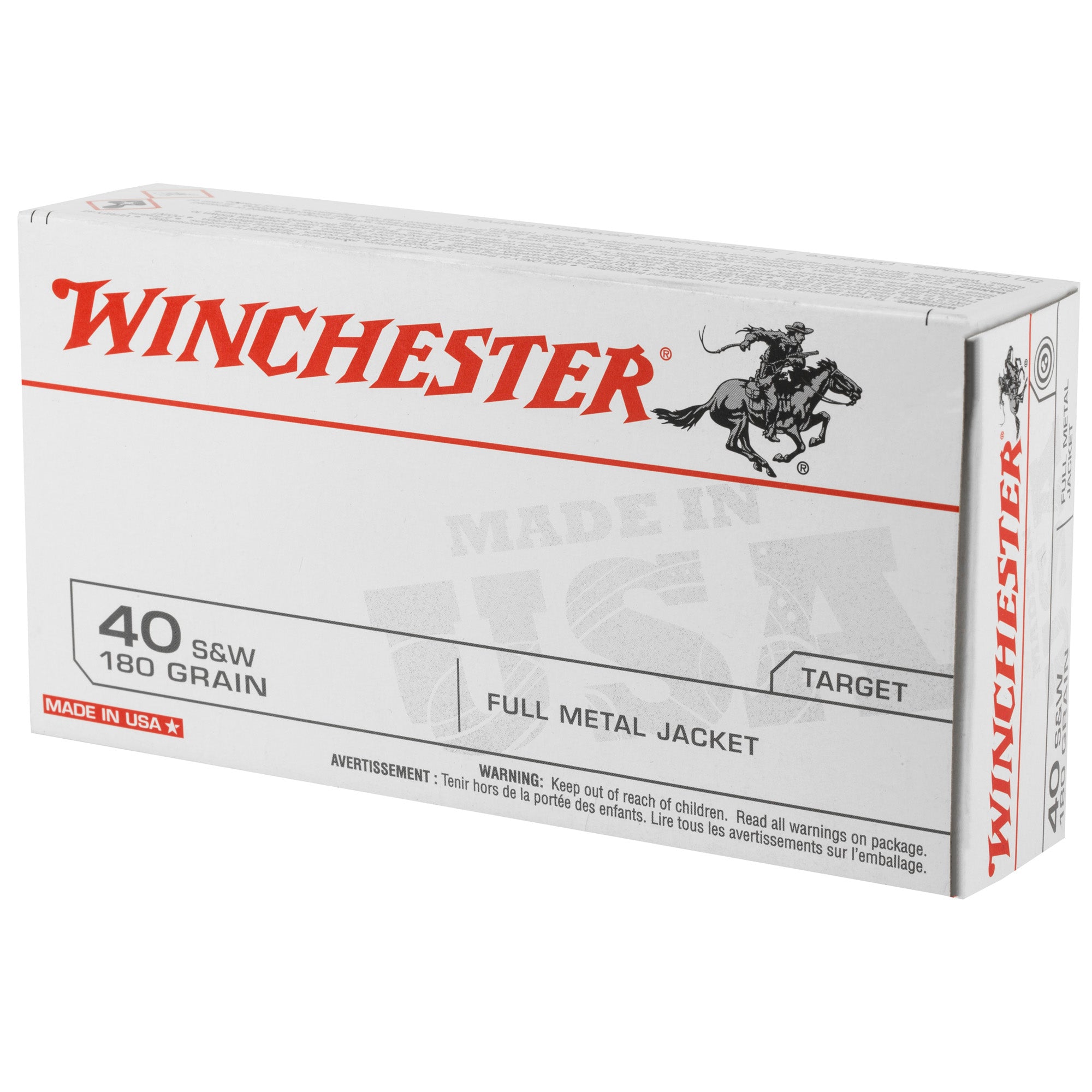 WIN USA 40SW 180GR FMJ 50/500