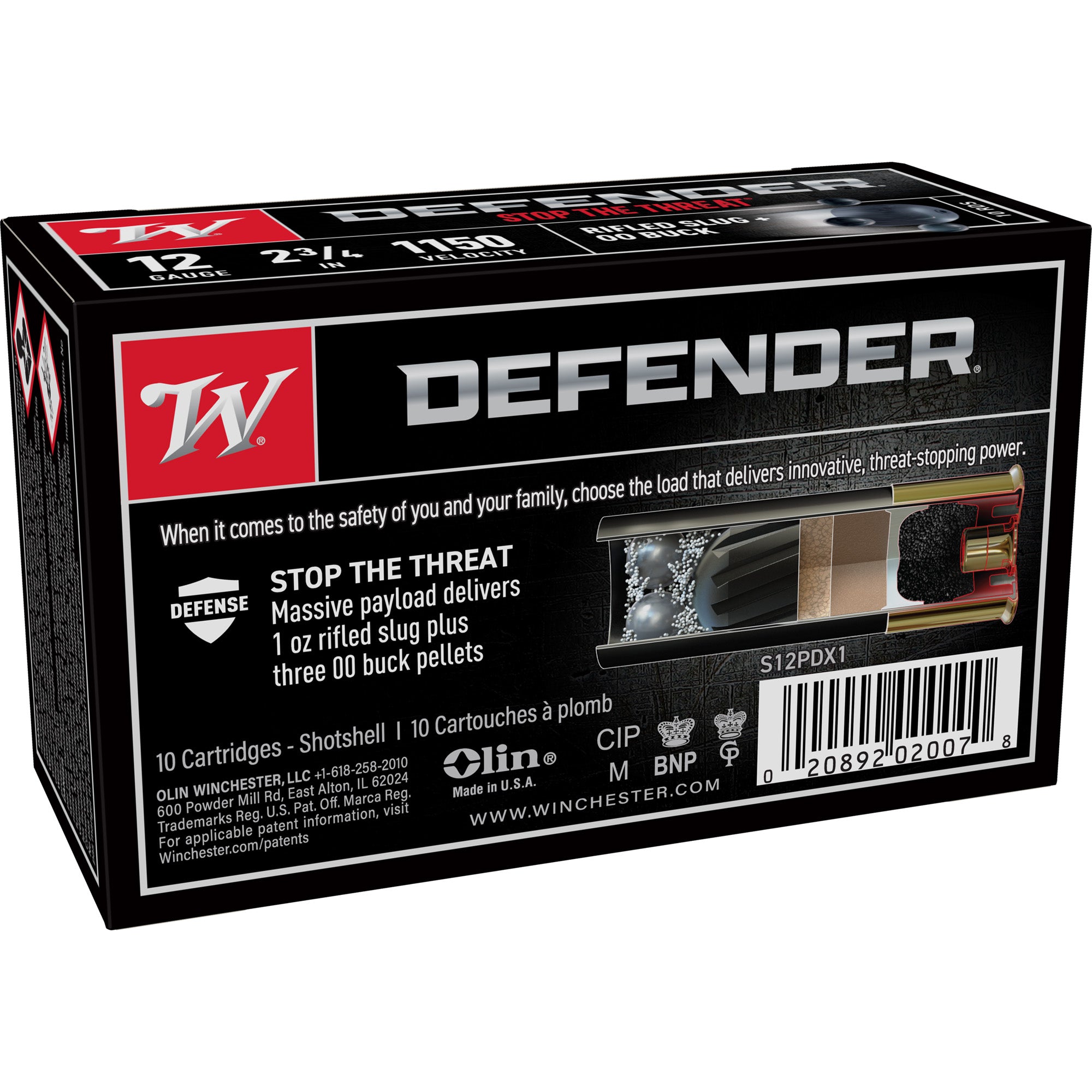 WIN DEFENDER 12GA 2.75 3-00/1OZ 10/