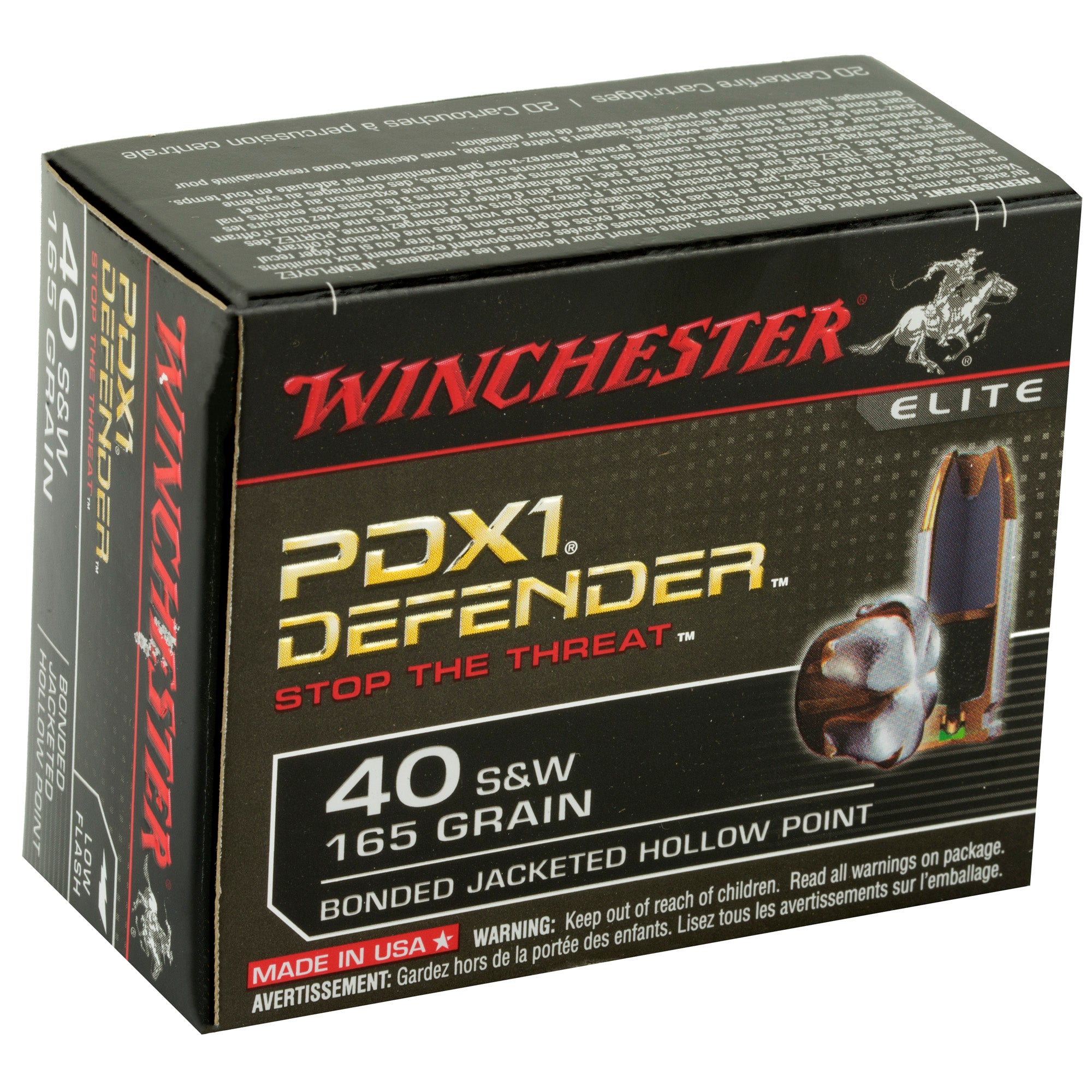 WIN DEFENDER 40SW 165GR JHP 20/200