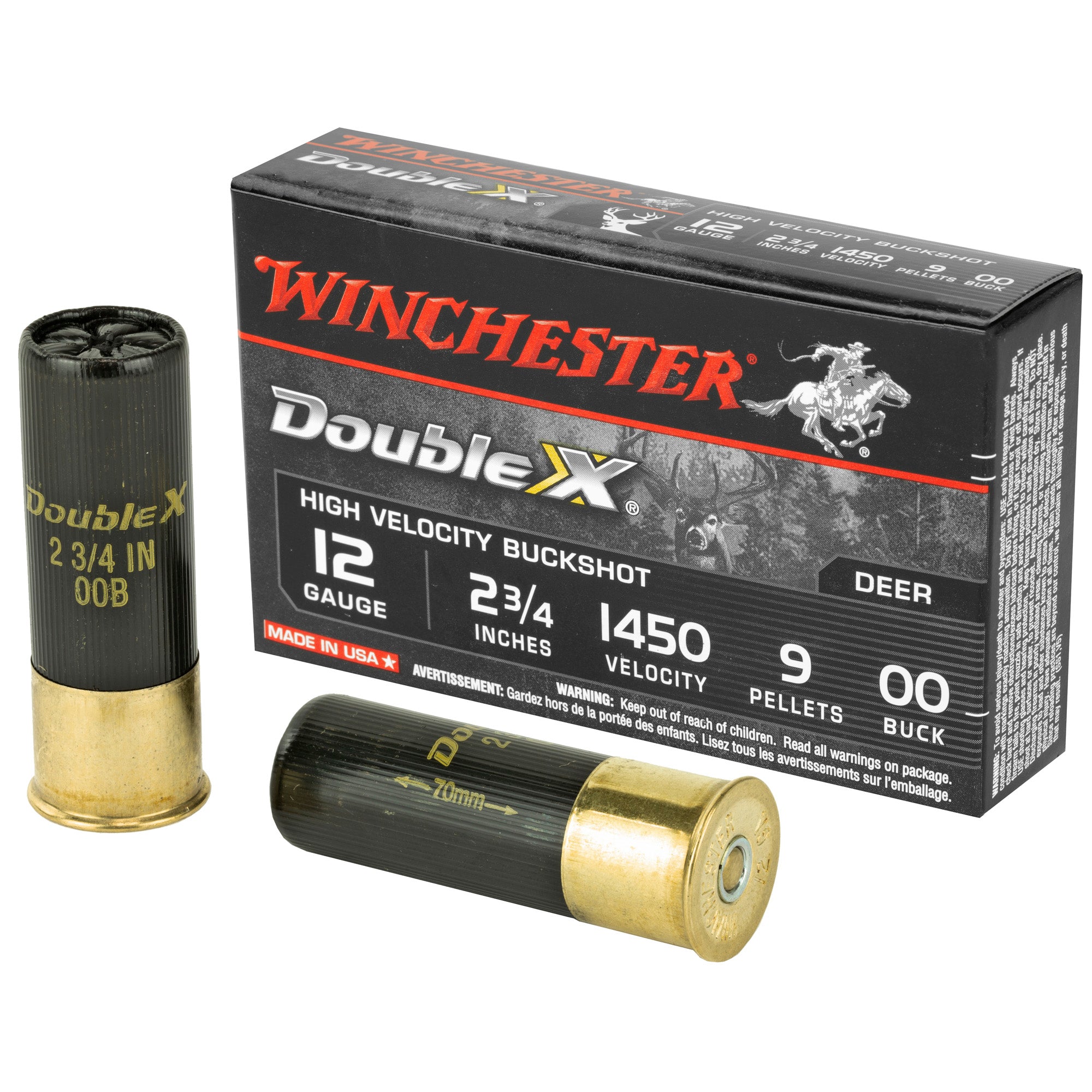 WIN DBL X HV 12GA 2.75 00BK 9P 5/