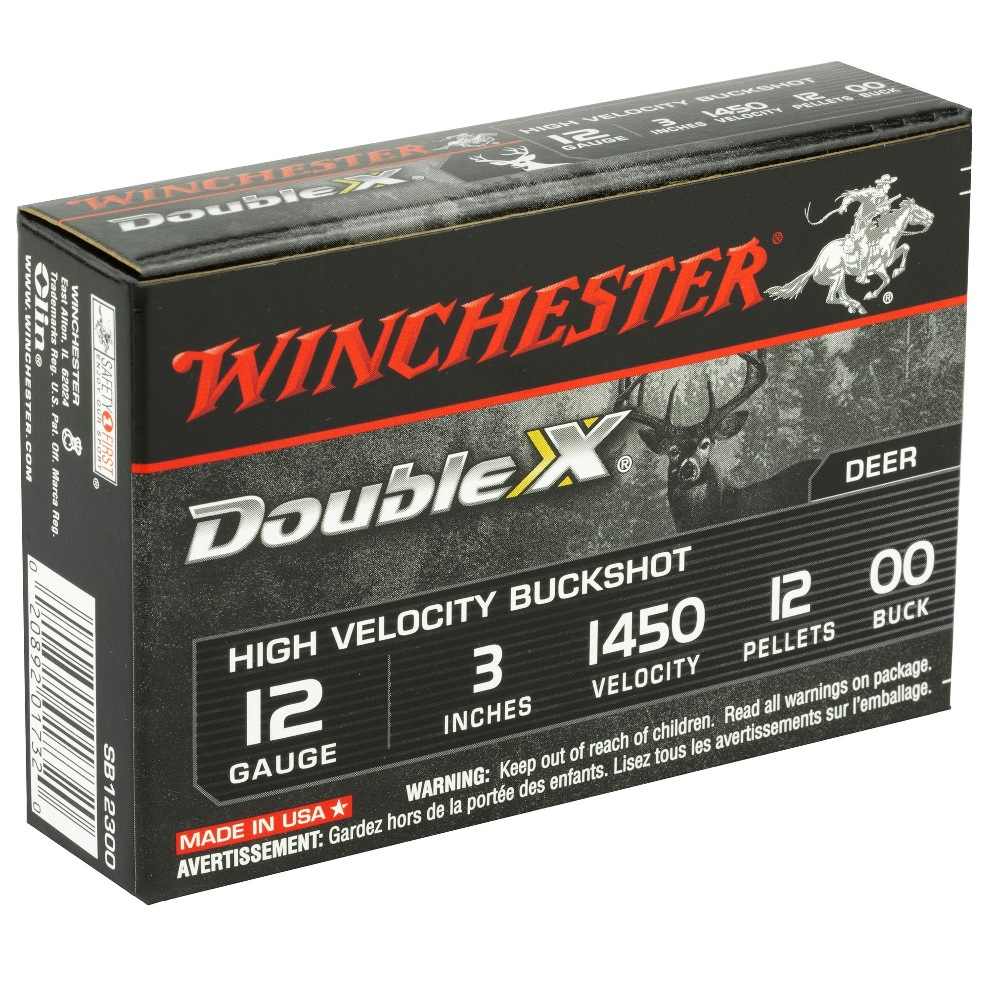 WIN DBL X HV 12GA 3 00BK 12P 5/250