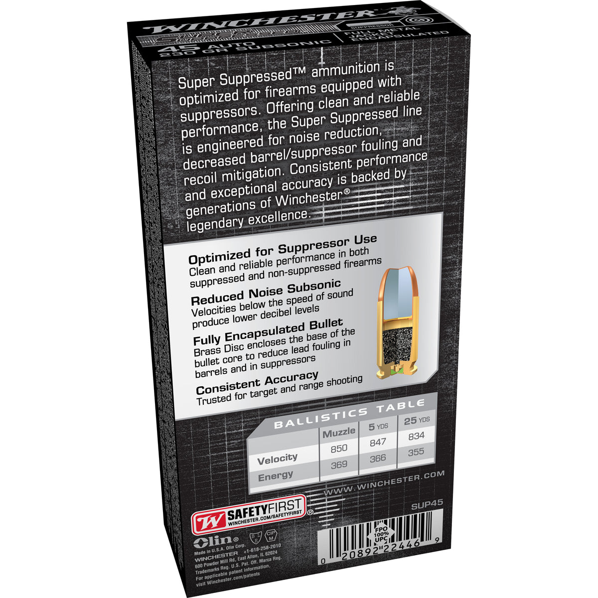 WIN SPR SUP 45ACP 230GR FMJ 50/500