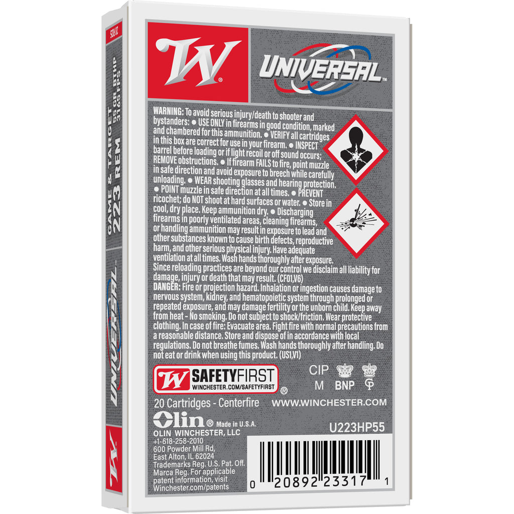 WIN LC 223 REM 55GR HP 20/1000